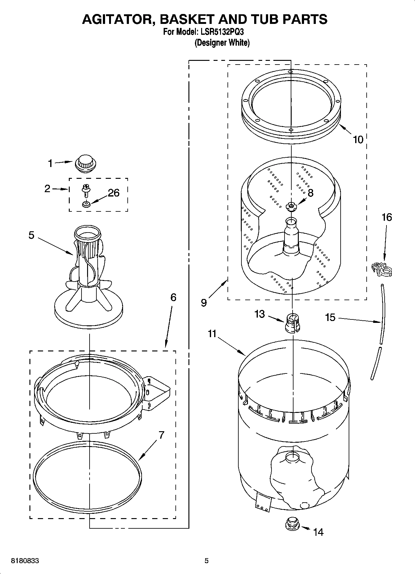 03 - AGITATOR, BASKET AND TUB PARTS
