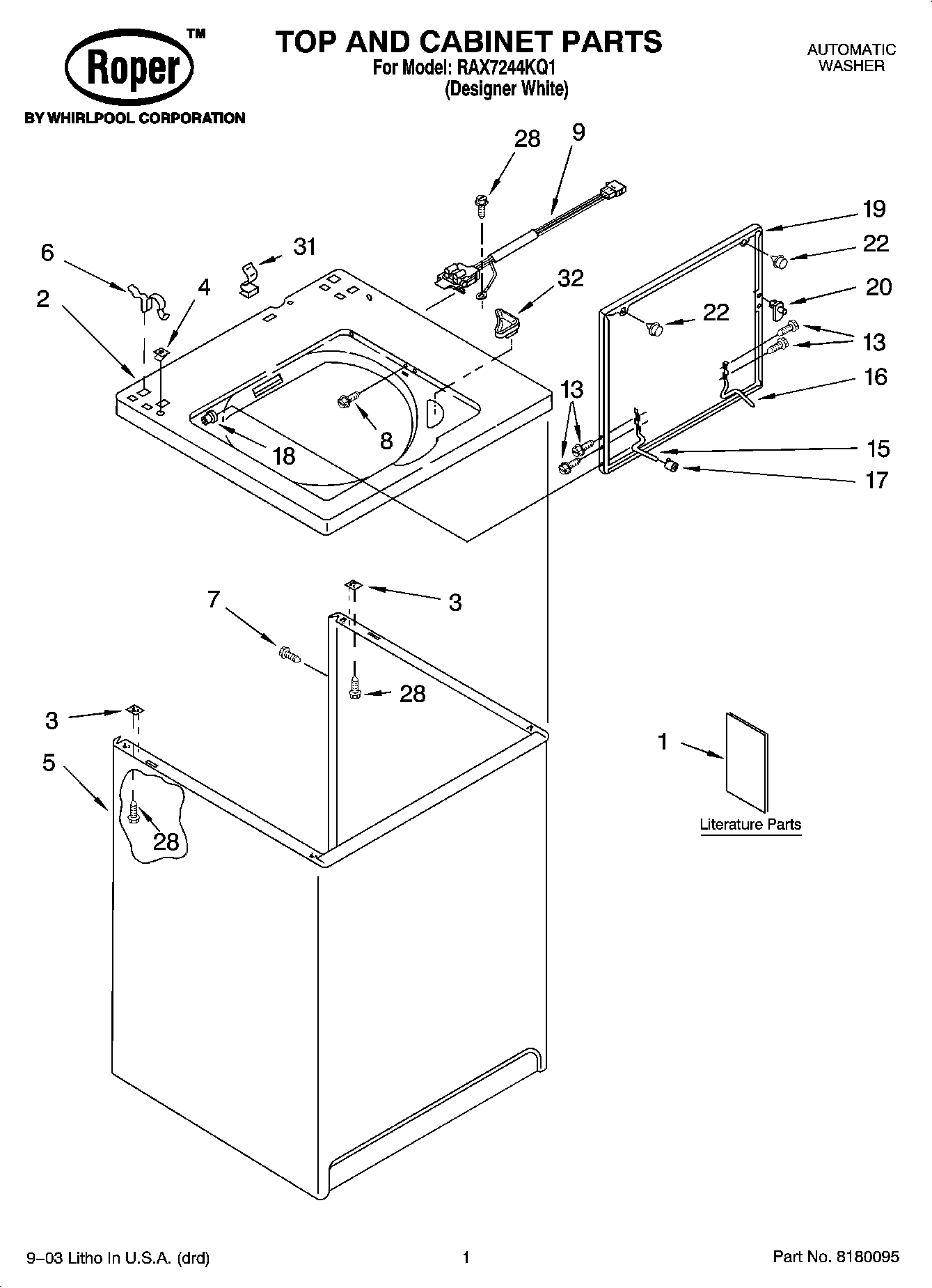 01 - TOP AND CABINET PARTS