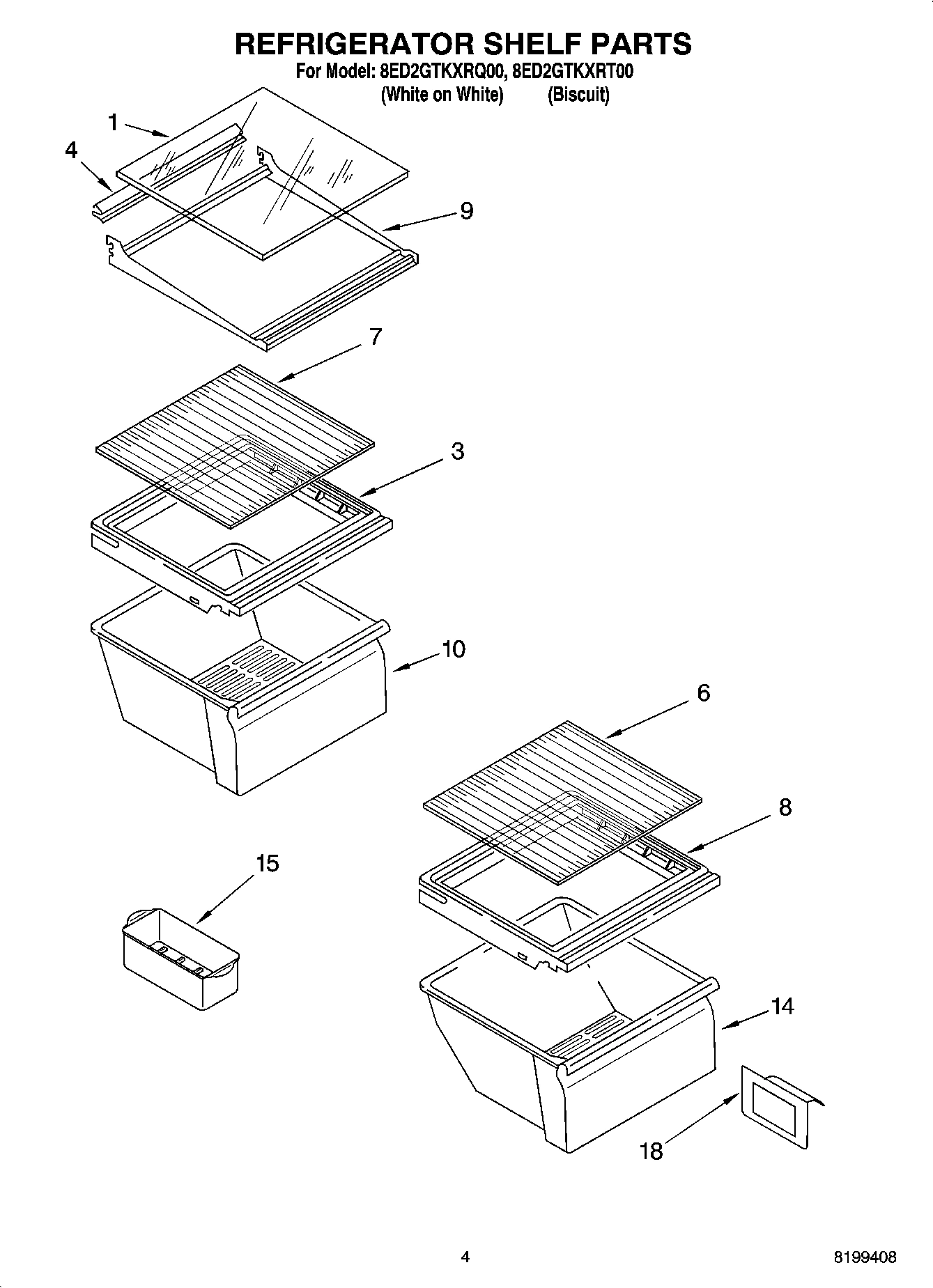 03 - REFRIGERATOR SHELF PARTS