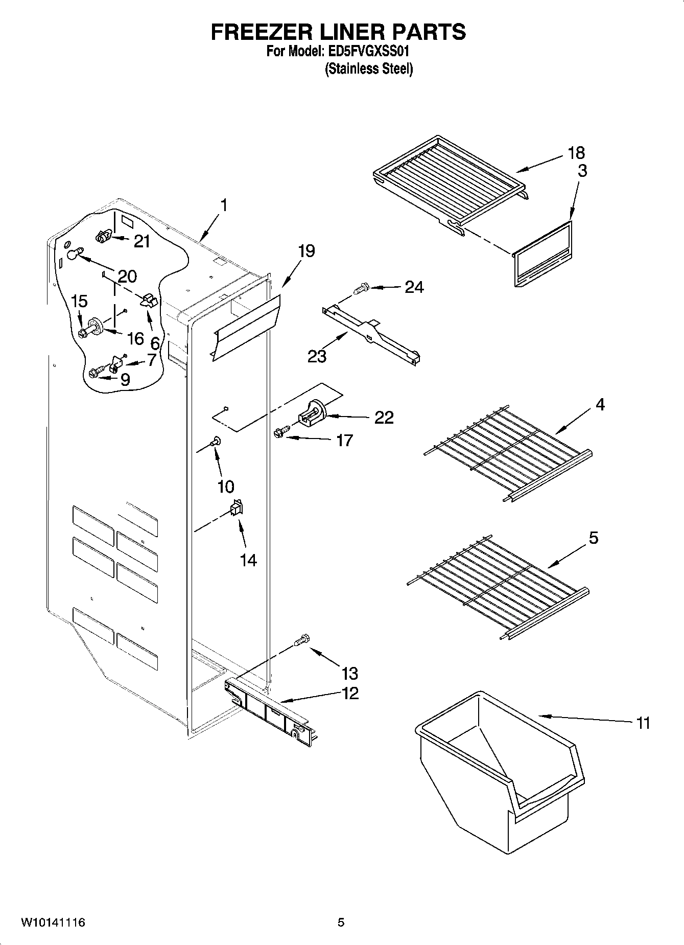 04 - FREEZER LINER PARTS