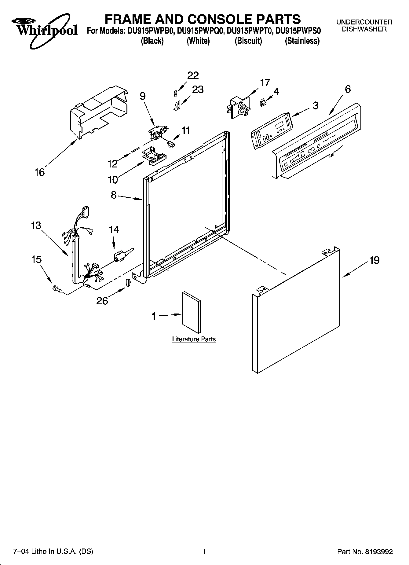 01 - FRAME AND CONSOLE PARTS