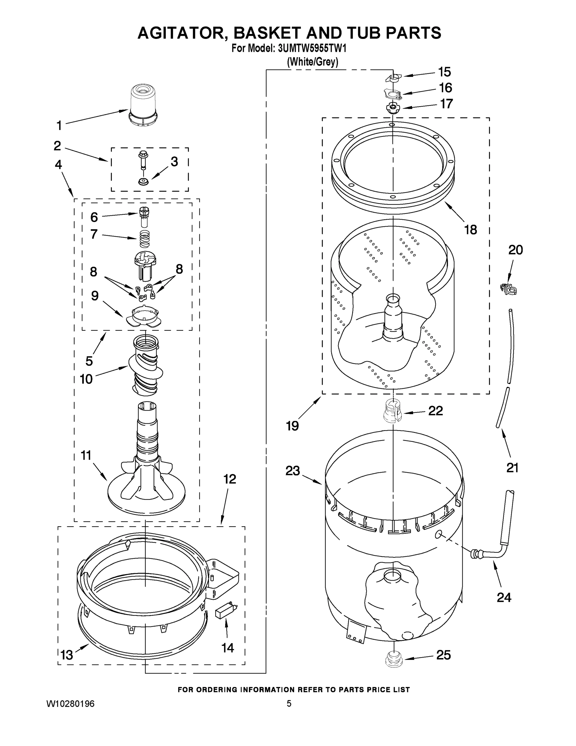 03 - AGITATOR, BASKET AND TUB PARTS