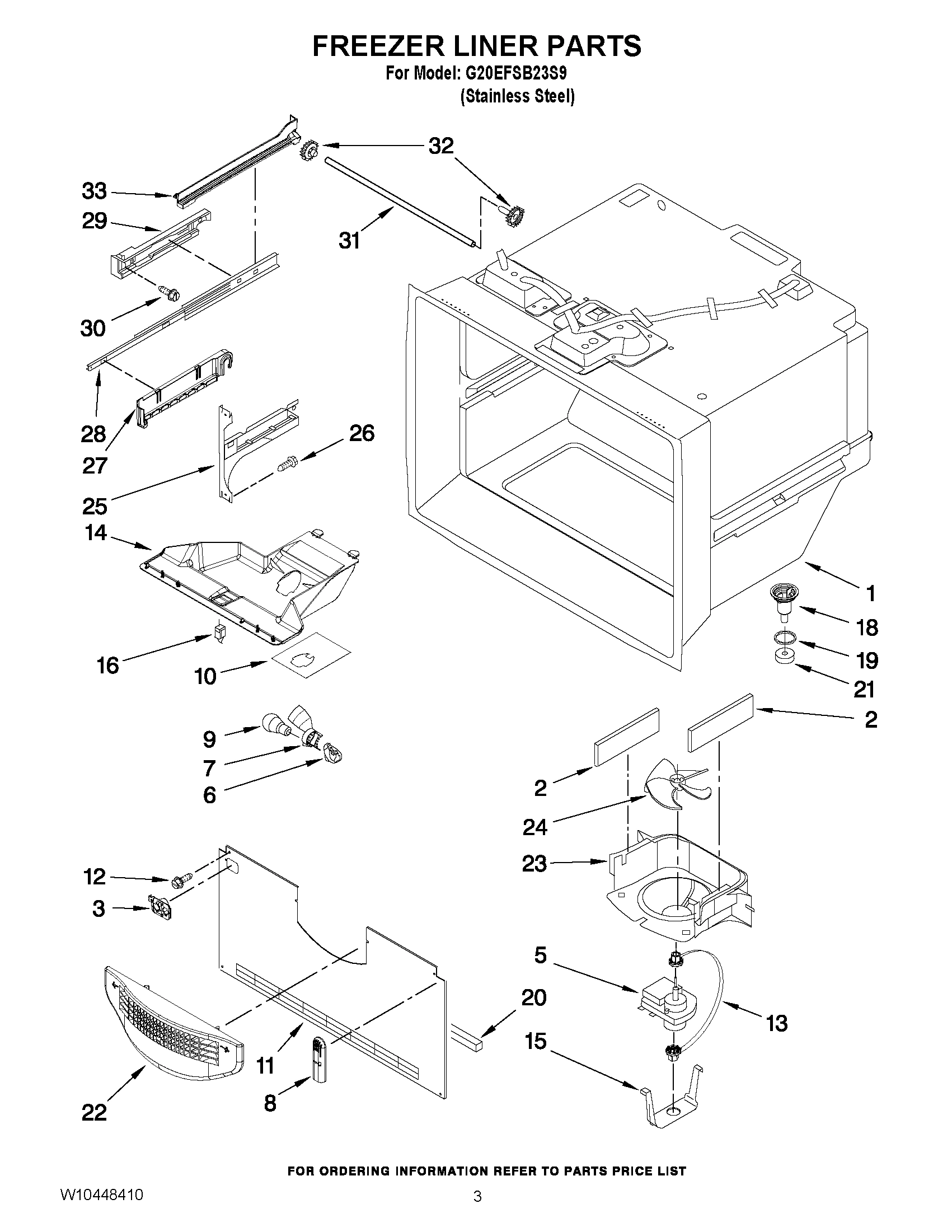 02 - FREEZER LINER PARTS