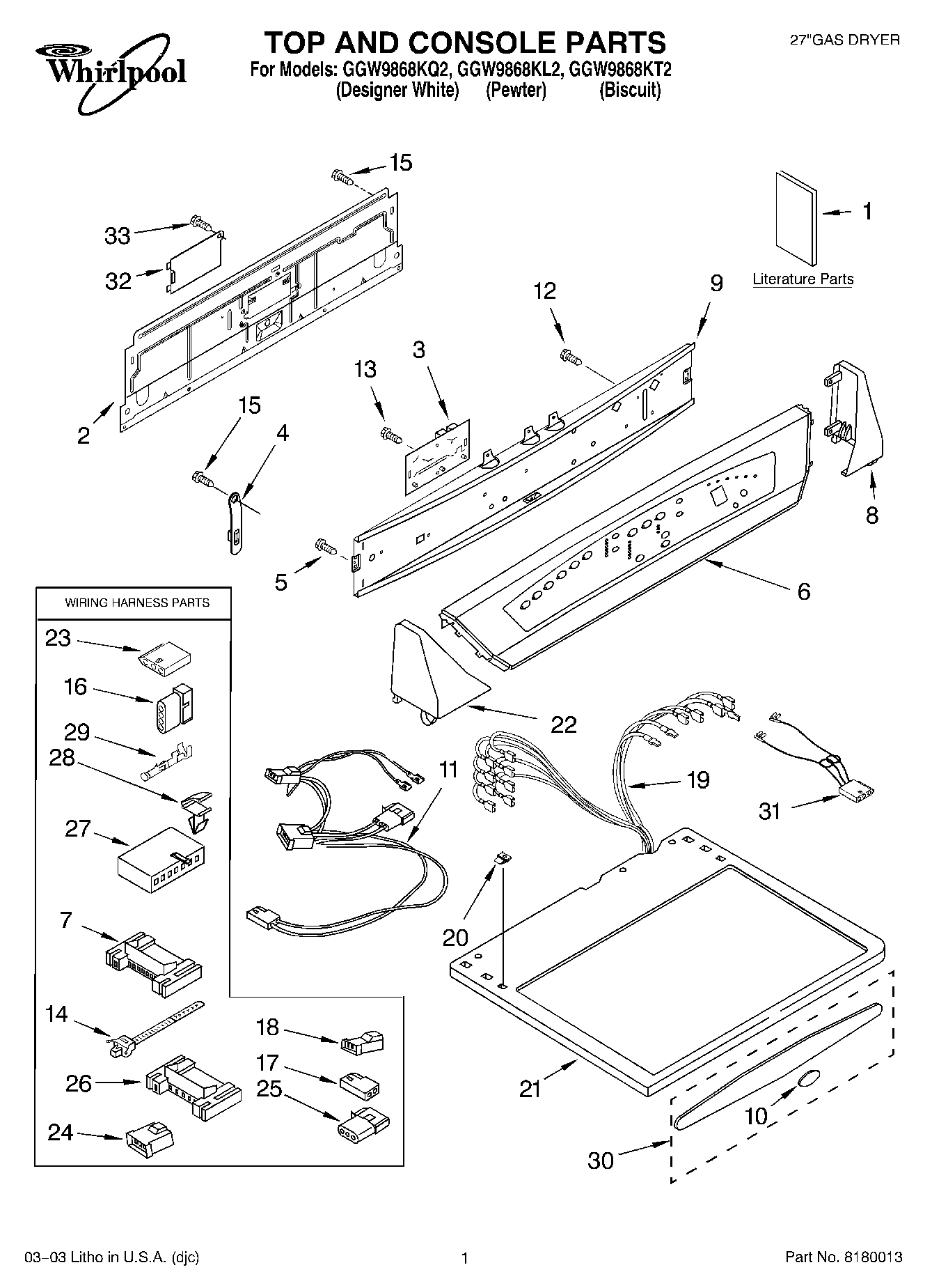 01 - TOP AND CONSOLE PARTS