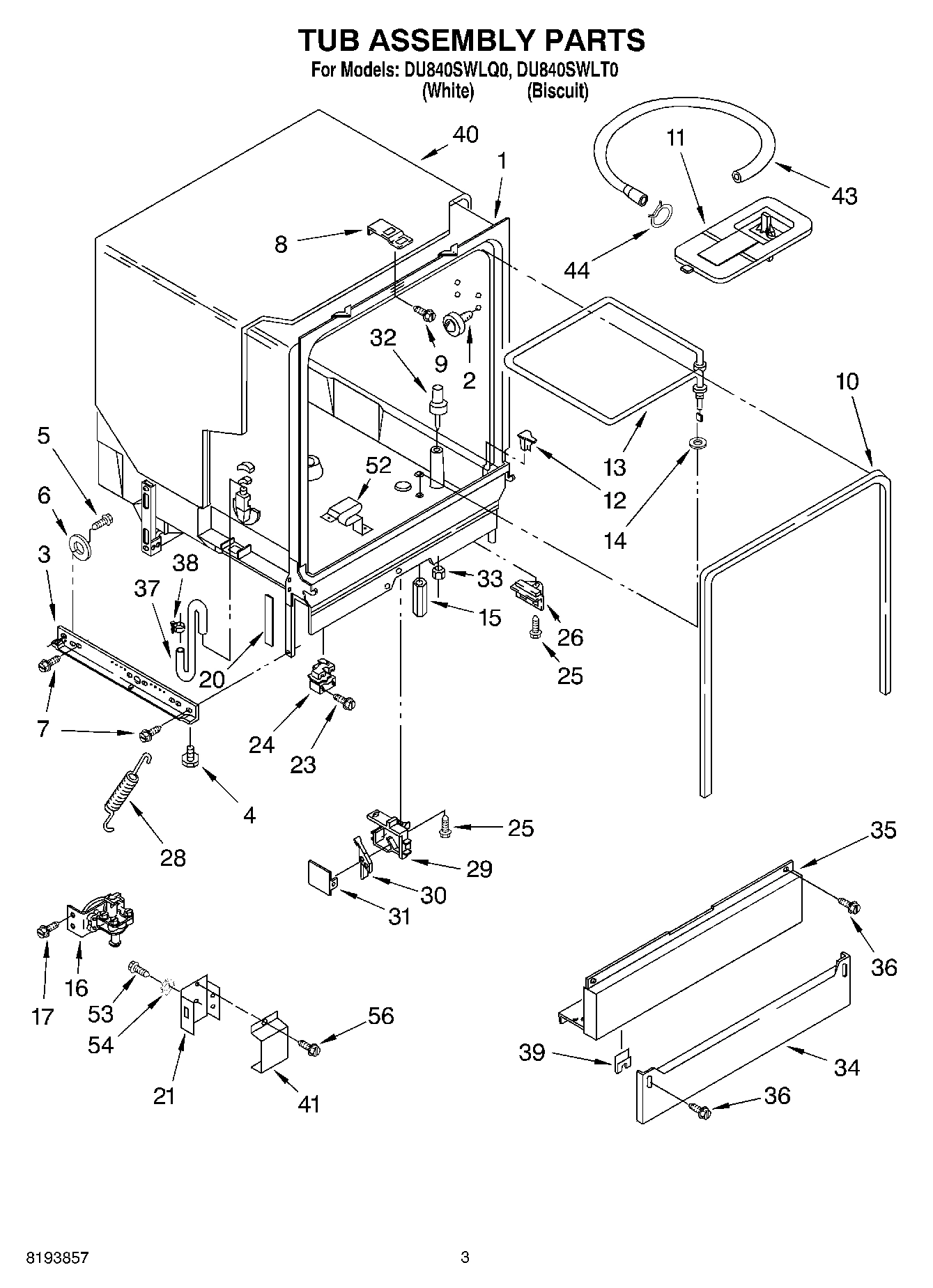 03 - TUB ASSEMBLY PARTS