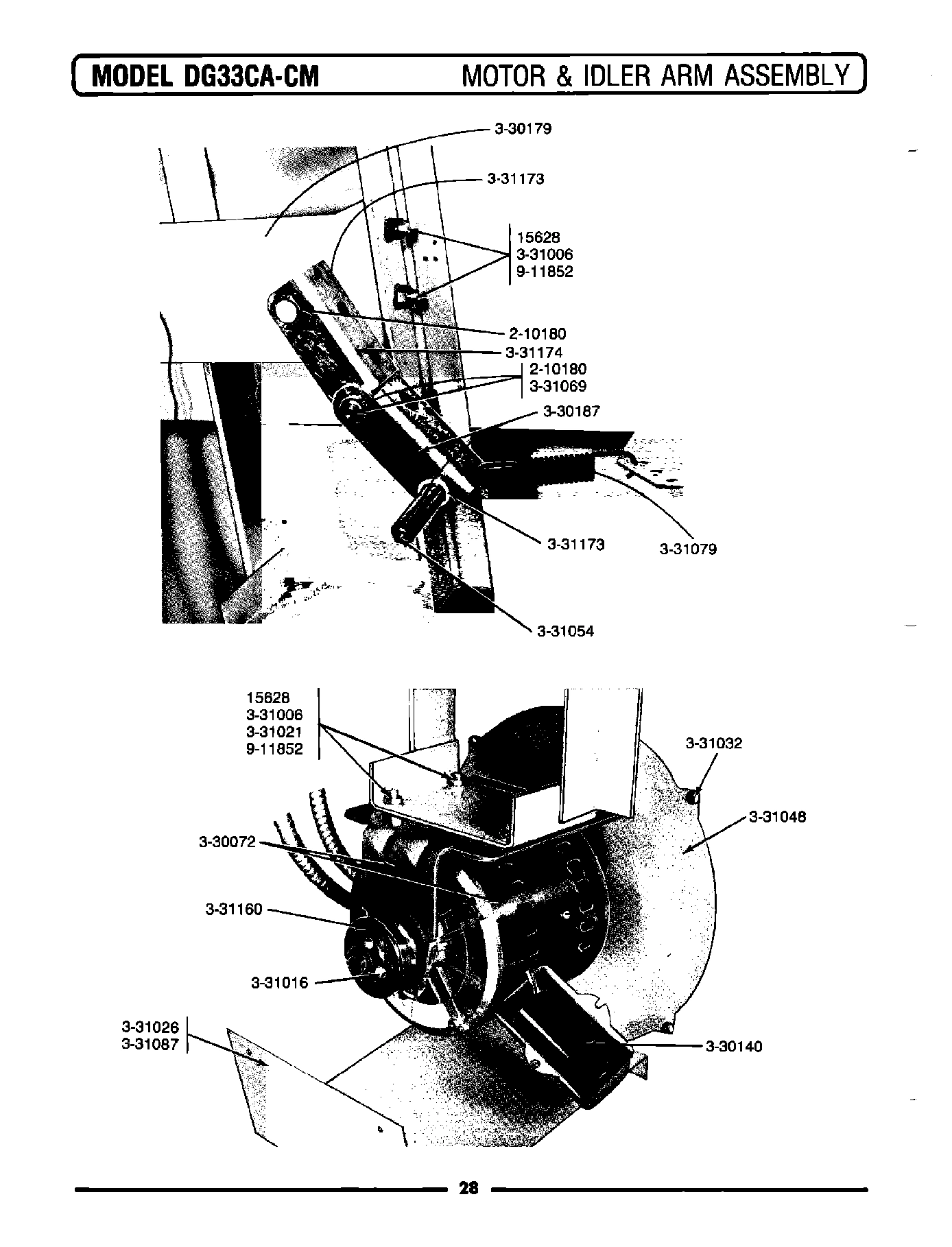 13 - MOTOR & IDLER ARM ASSEMBLY