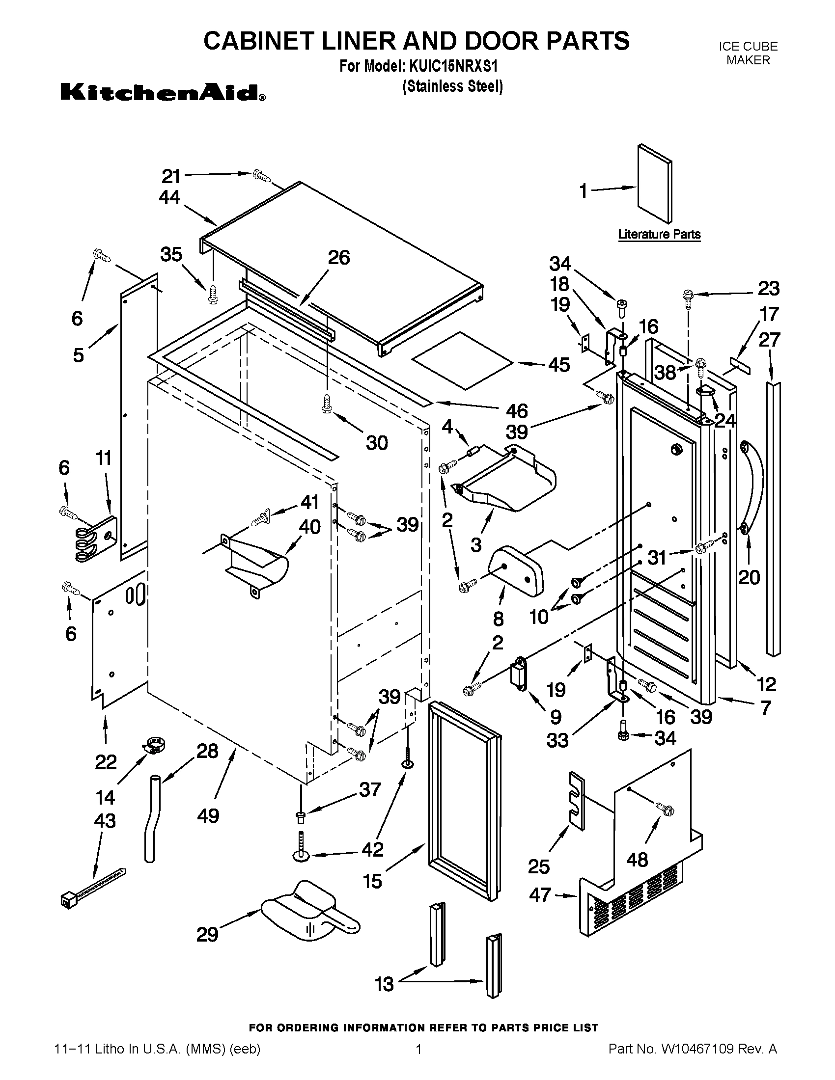 01 - CABINET LINER AND DOOR PARTS