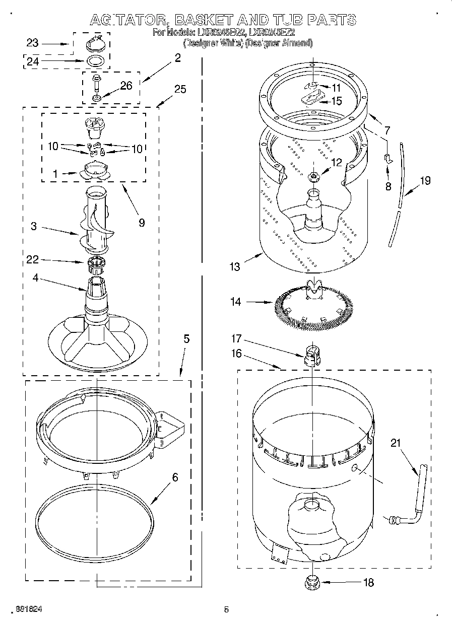 03 - AGITATOR, BASKET AND TUB