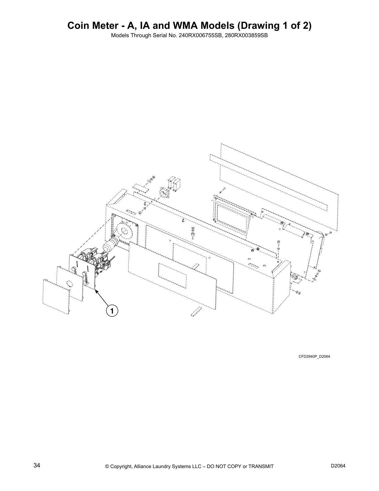 Coin Meter - A, IA and WMA Models (Drawing 1 of 2)