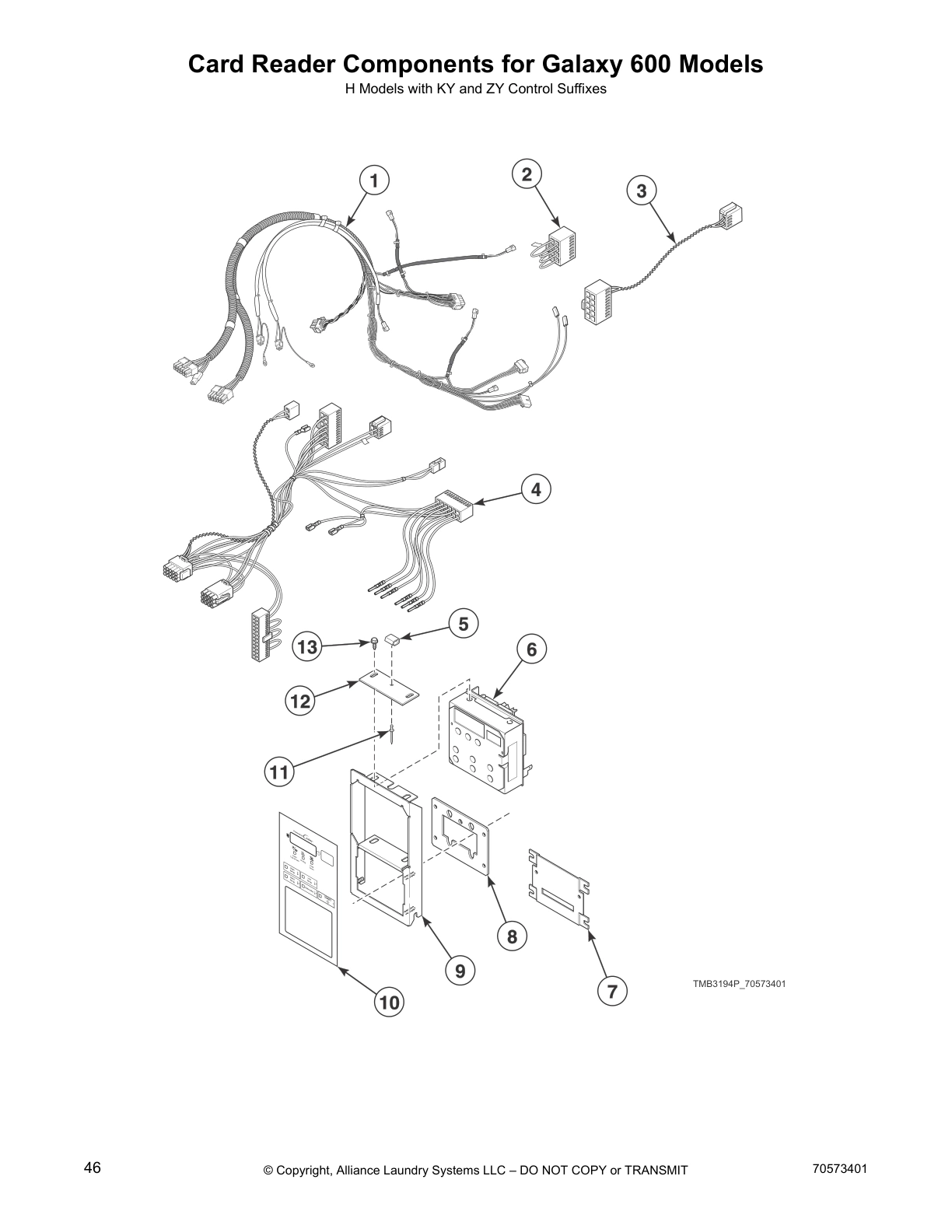 Card Reader Components for Galaxy 600 Models