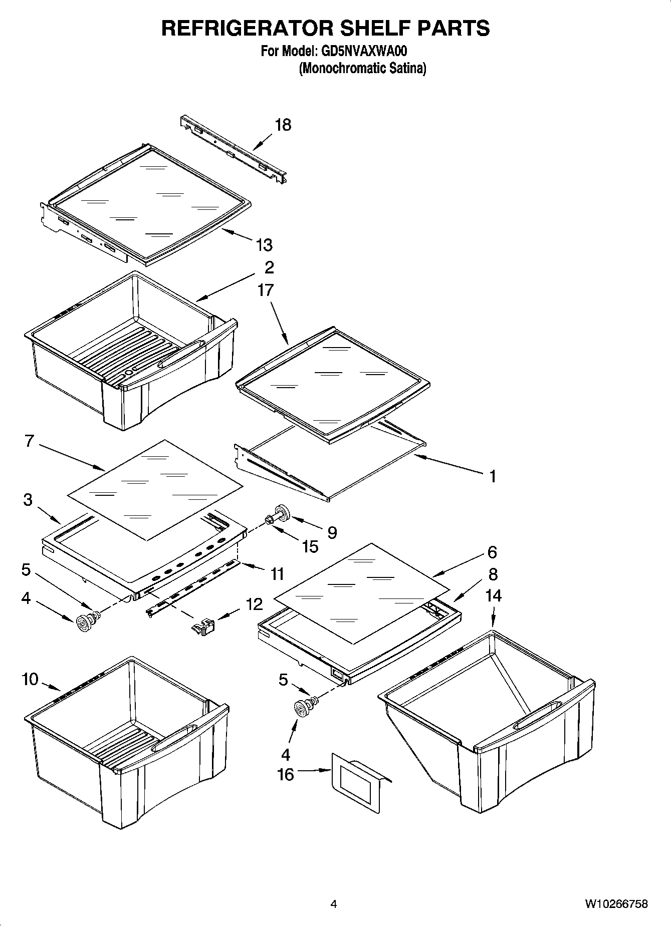 03 - REFRIGERATOR SHELF PARTS