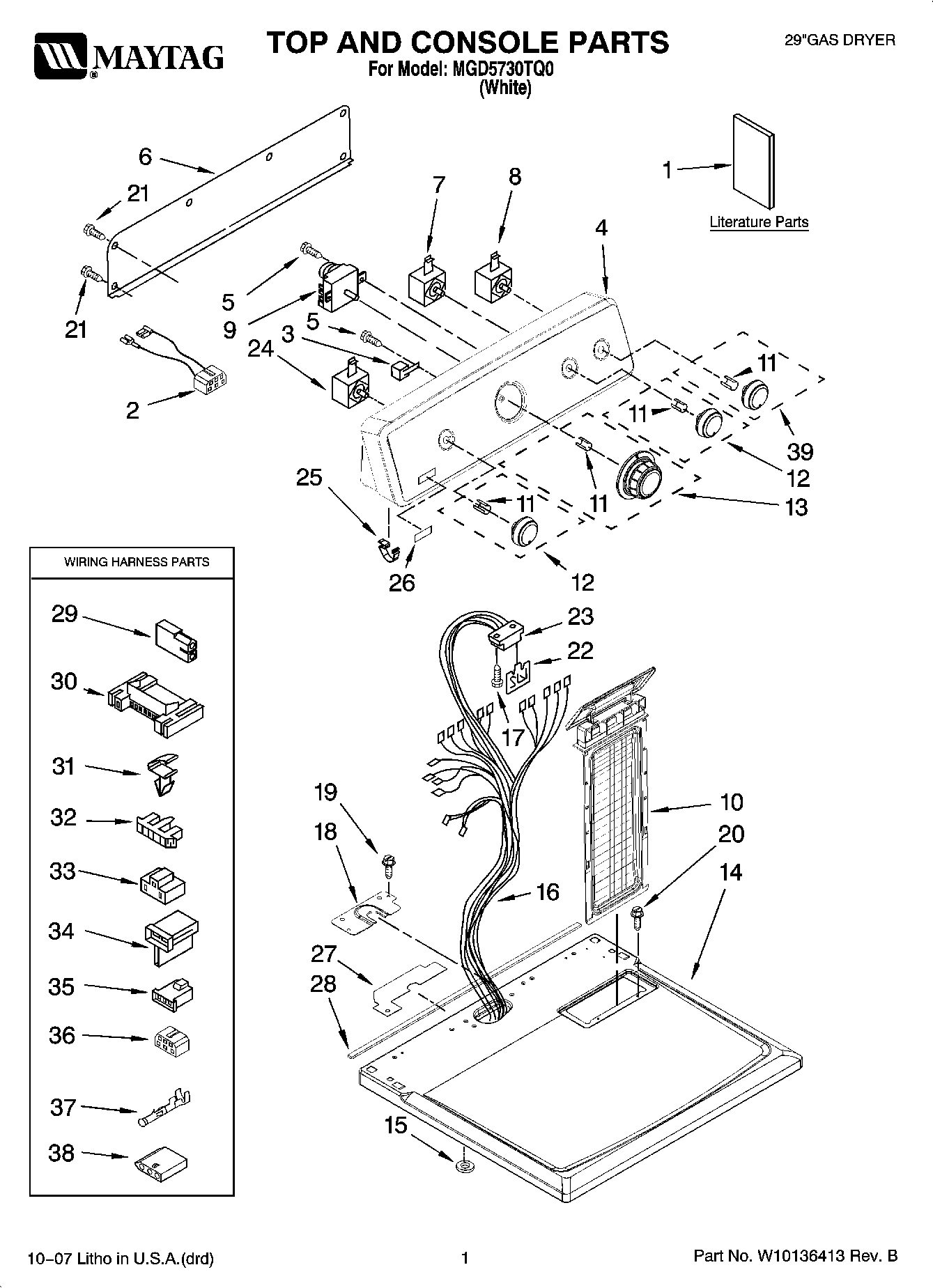 01 - TOP AND CONSOLE PARTS