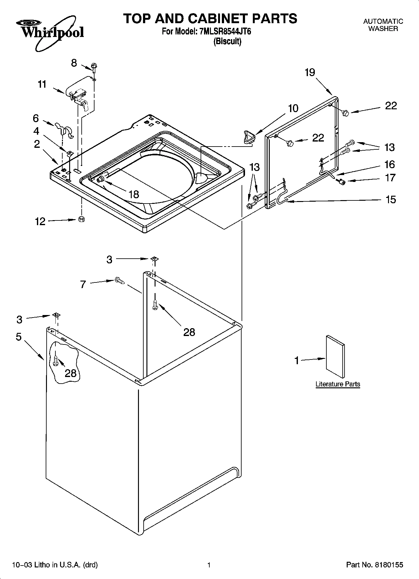 01 - TOP AND CABINET PARTS