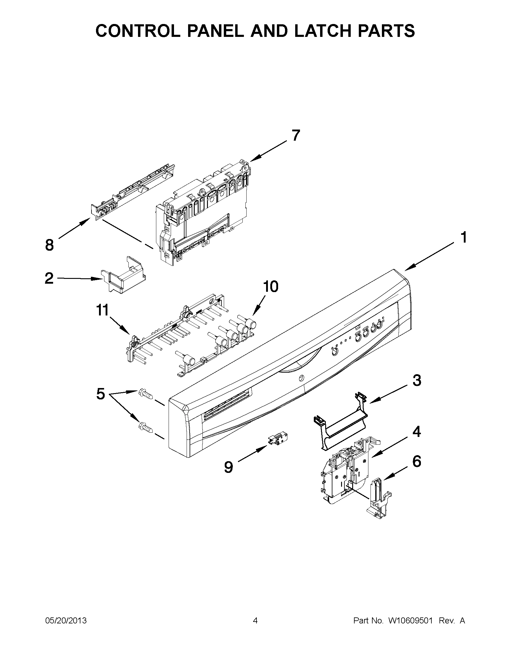 02 - CONTROL PANEL AND LATCH PARTS