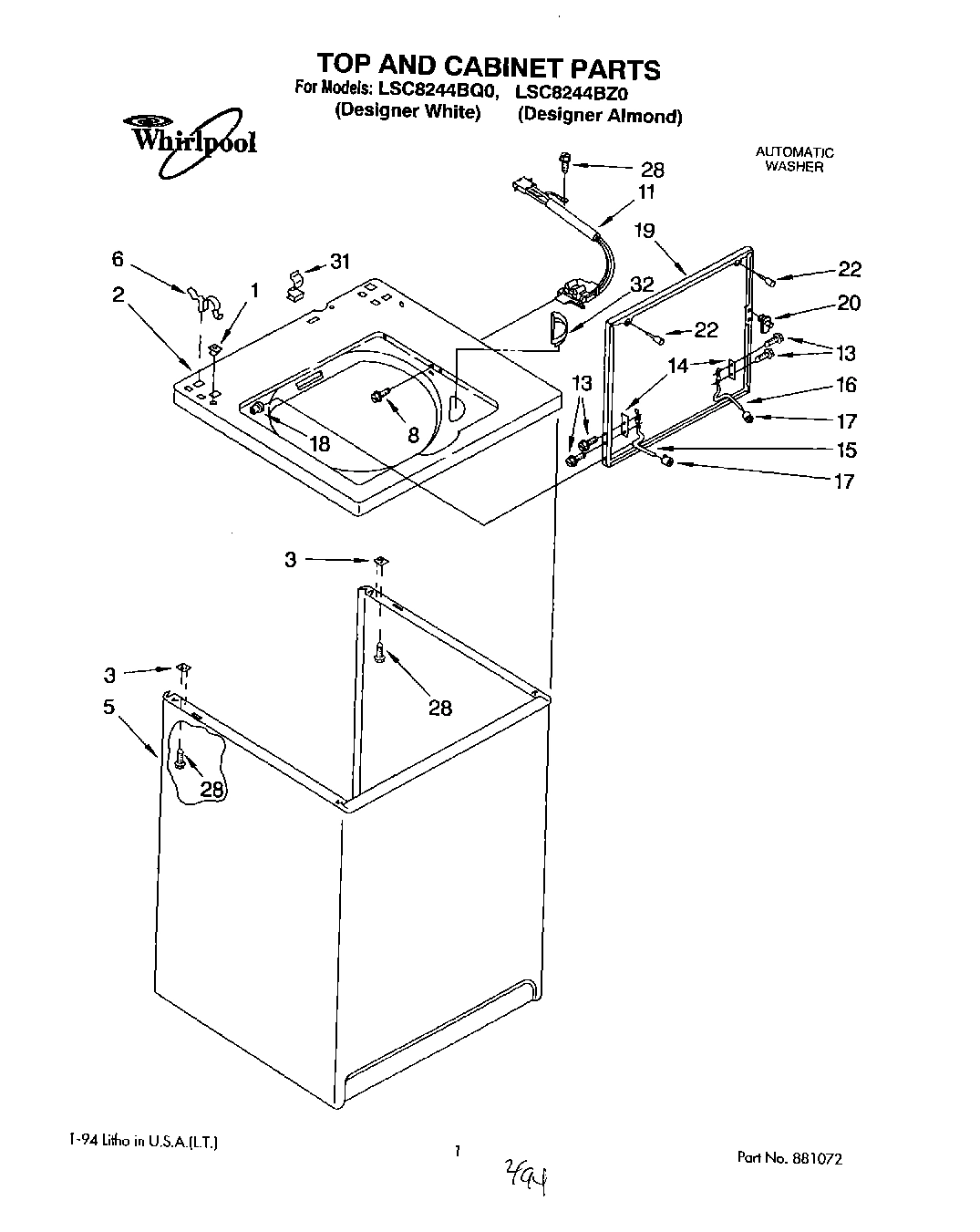 01 - TOP AND CABINET, LIT/OPTIONAL