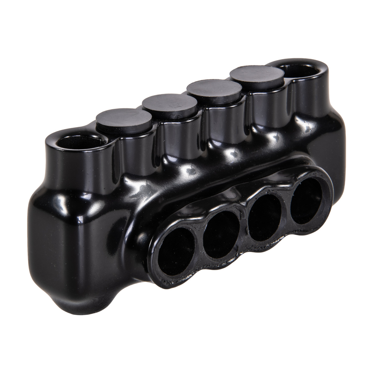 4-Port Black Mountable Pre-Insulated Connector, 4-14 Gauge - NSI Industries