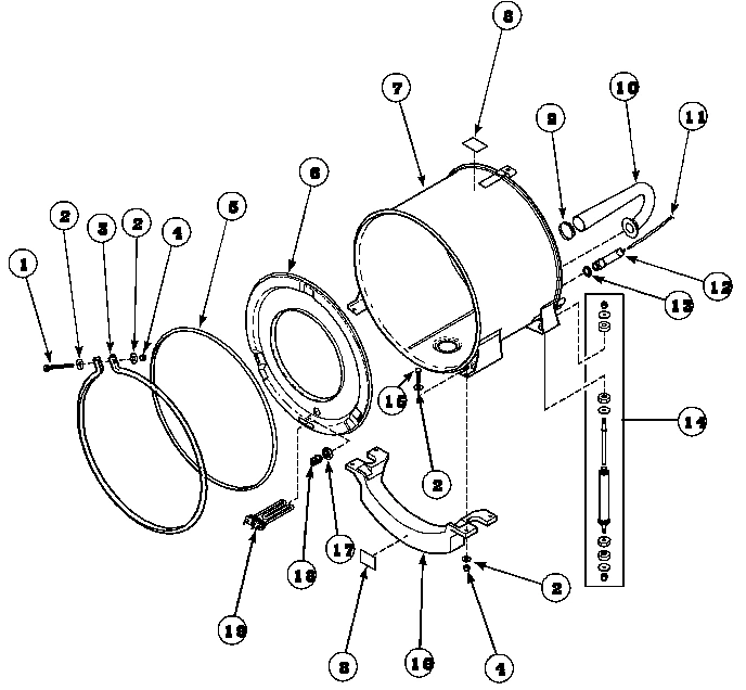 10 - OUTERTUB, FRONT AND CLAMP RING