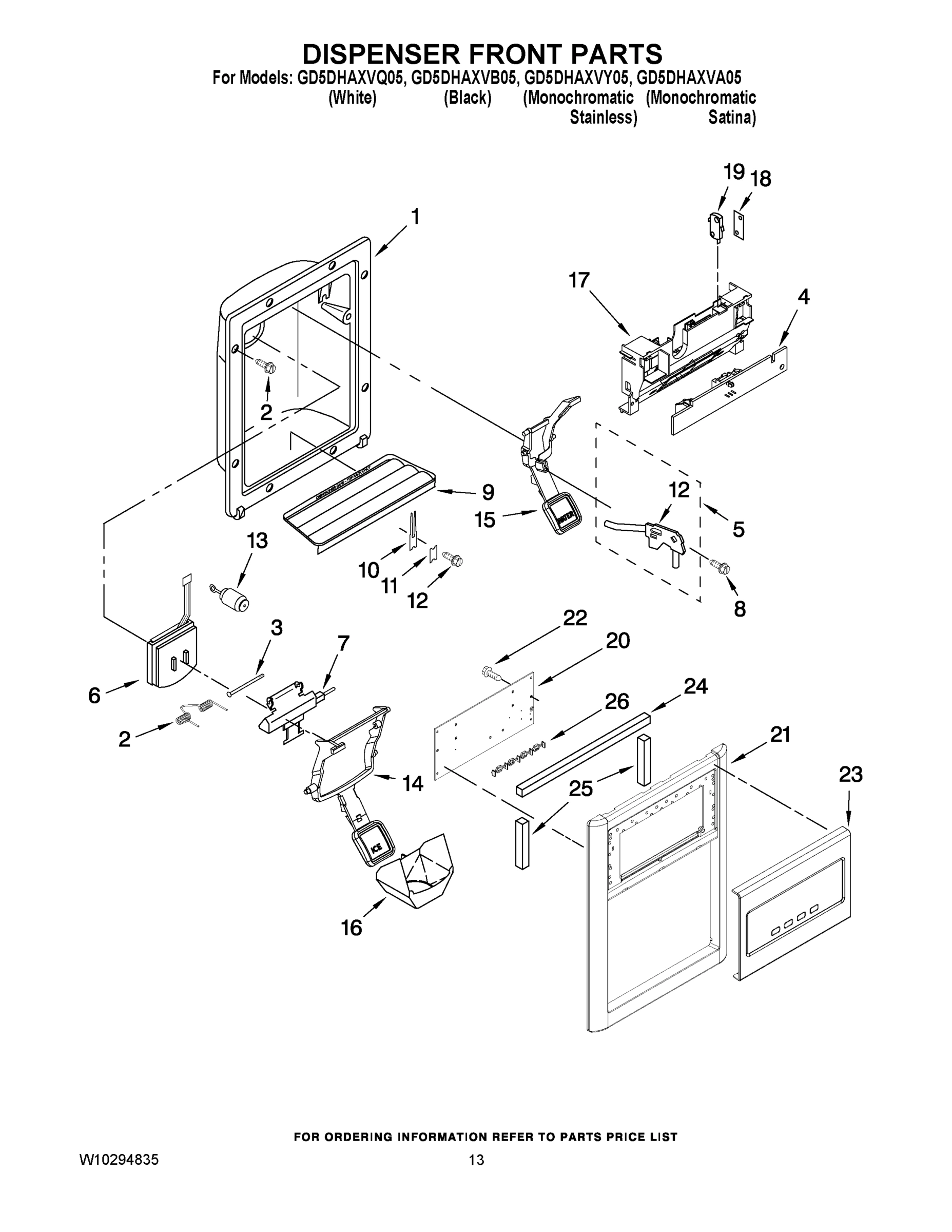 08 - DISPENSER FRONT PARTS