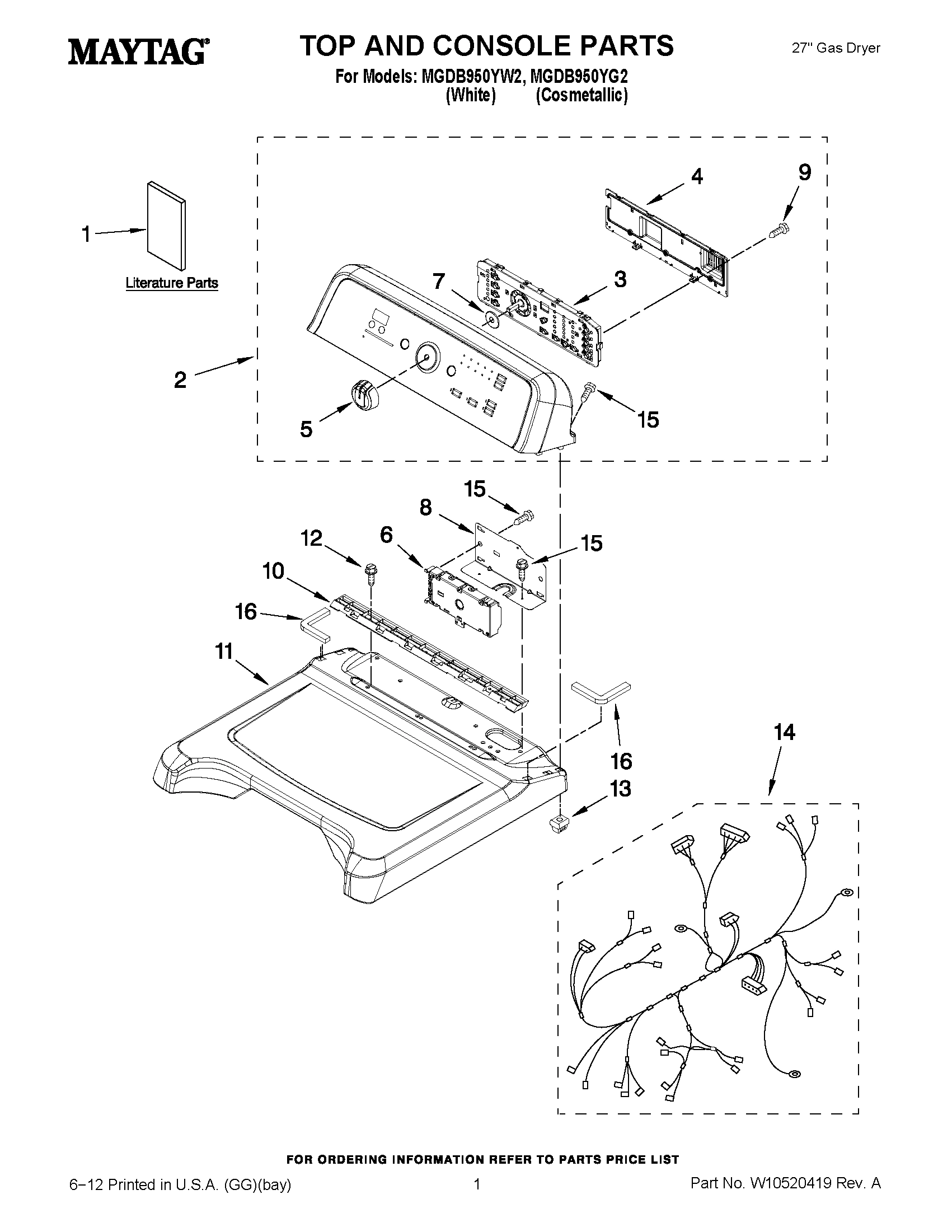 01 - TOP AND CONSOLE PARTS