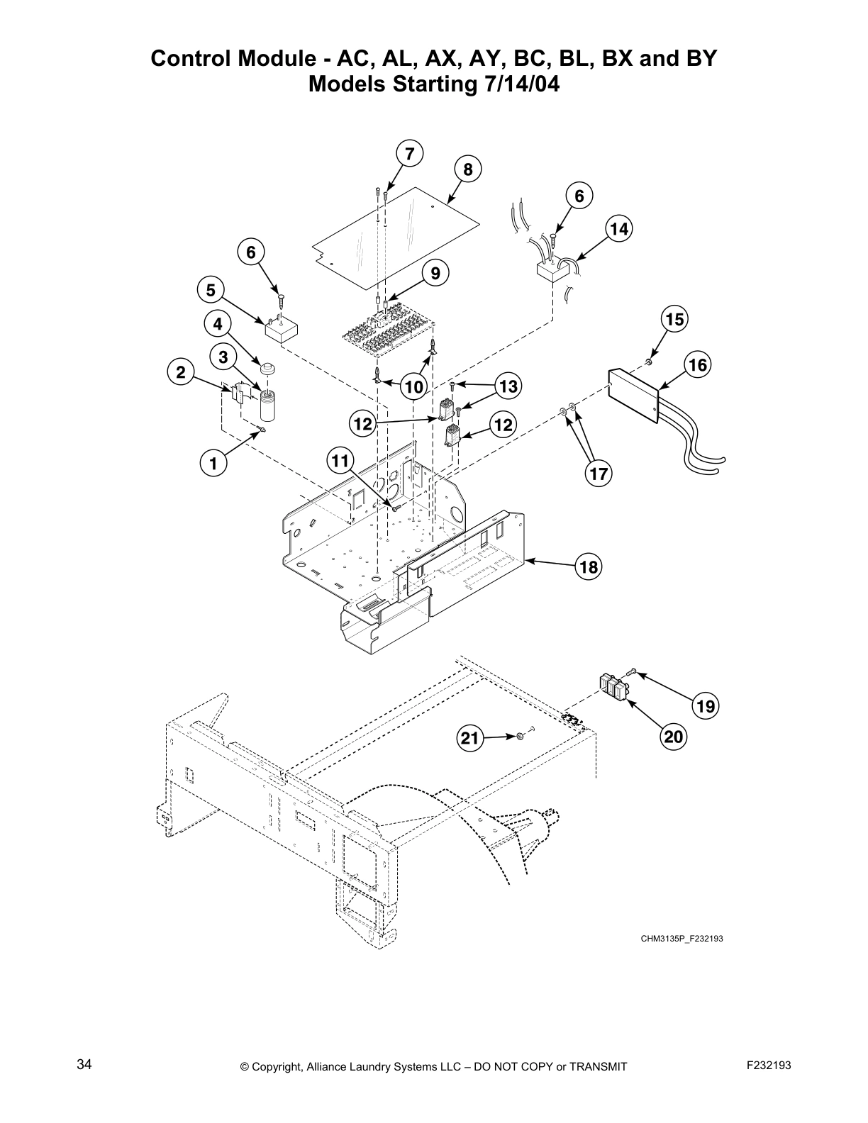 Control Module - AC, AL, AX, AY, BC, BL, BX and BY
Models Starting 7/14/04