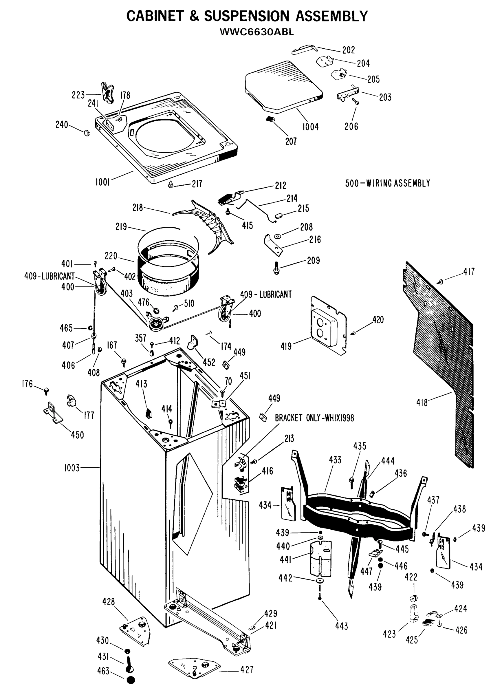 CABINET & SUSPENSION ASSEMBLY