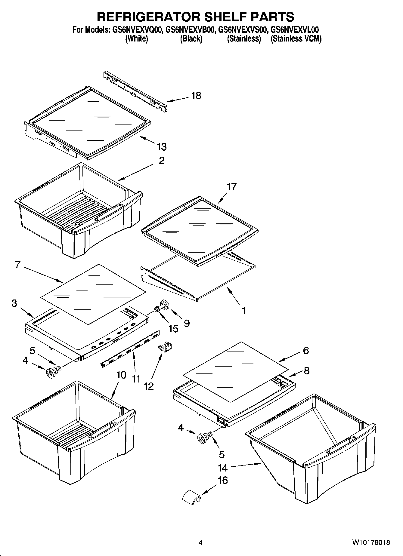 03 - REFRIGERATOR SHELF PARTS