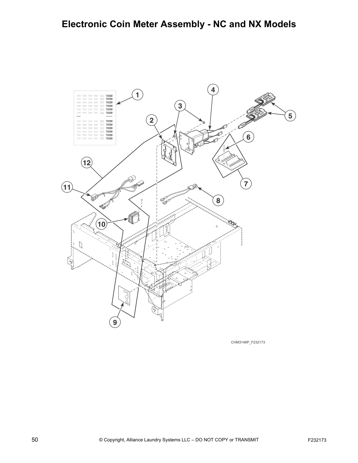 Electronic Coin Meter Assembly - NC and NX Models