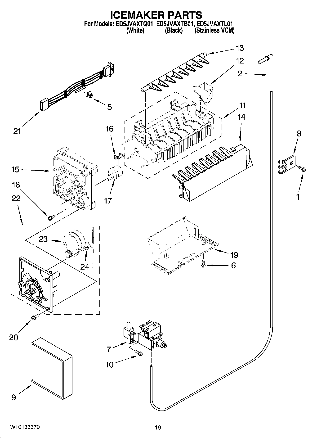 12 - ICEMAKER PARTS, OPTIONAL PARTS (NOT INCLUDED)