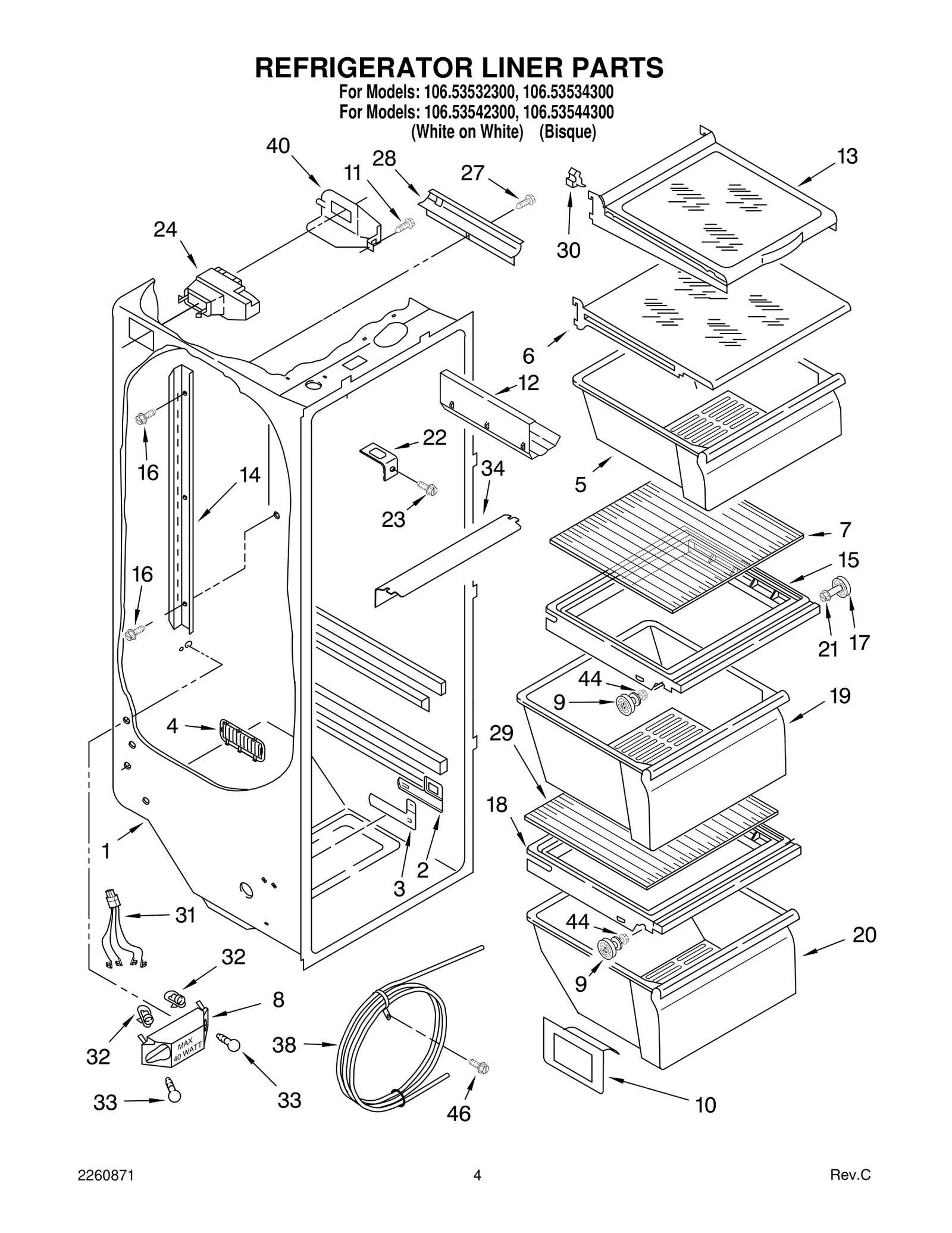 REFRIGERATOR LINER PARTS