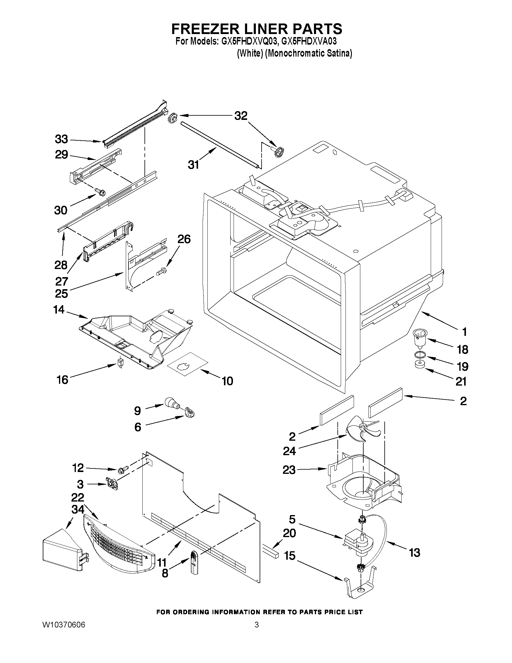 02 - FREEZER LINER PARTS