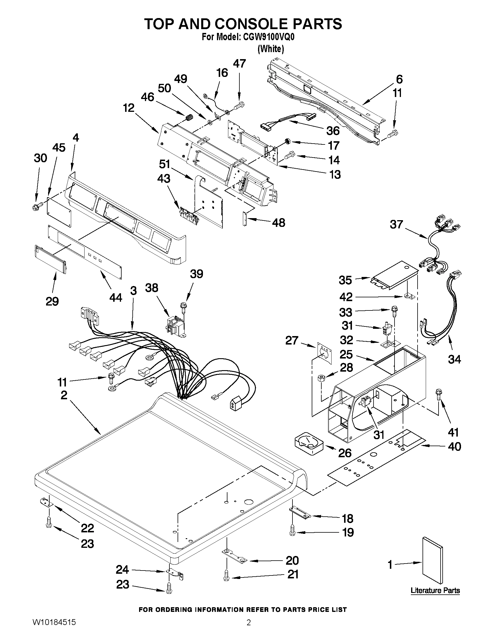 01 - TOP AND CONSOLE PARTS
