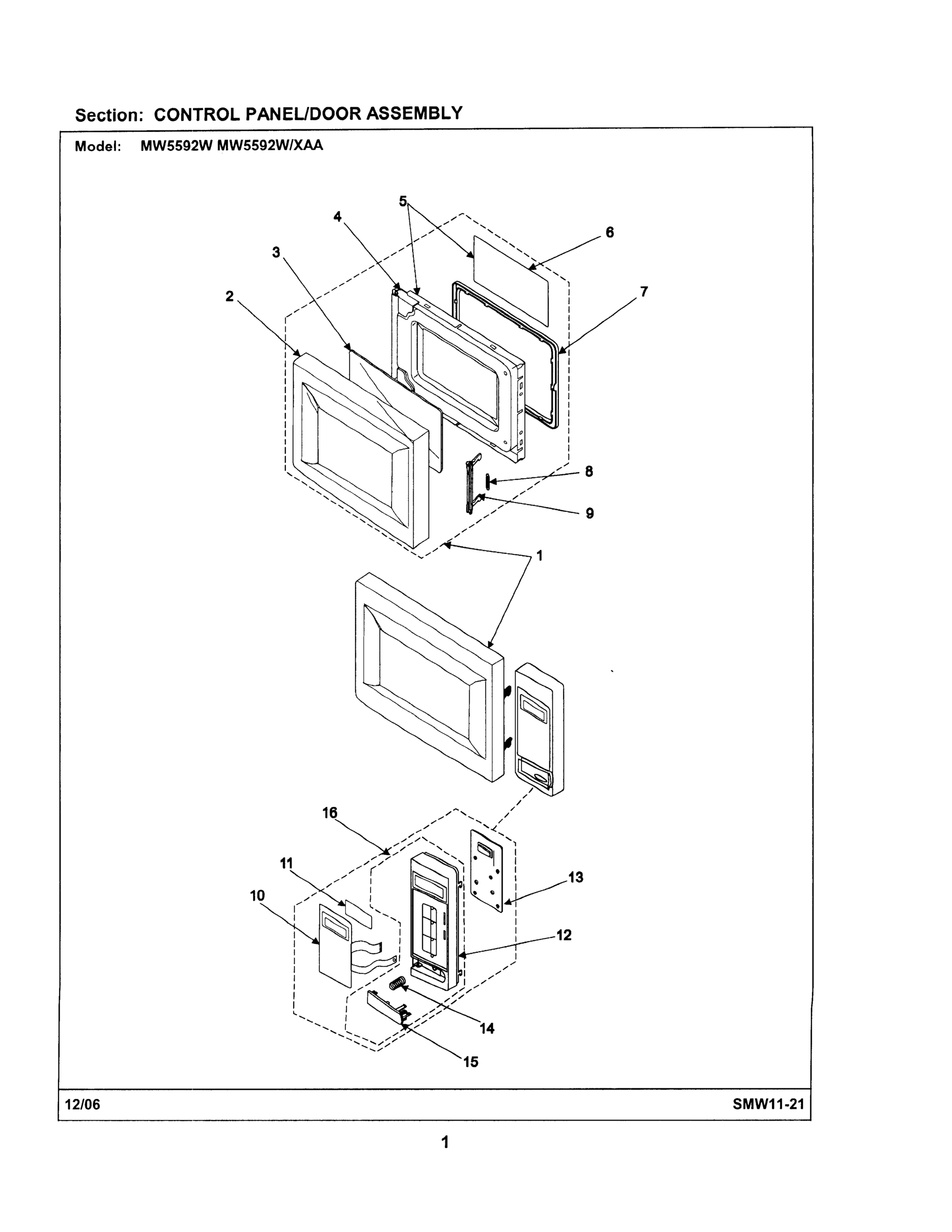 02 - CONTROL PANEL/DOOR ASSEMBLY