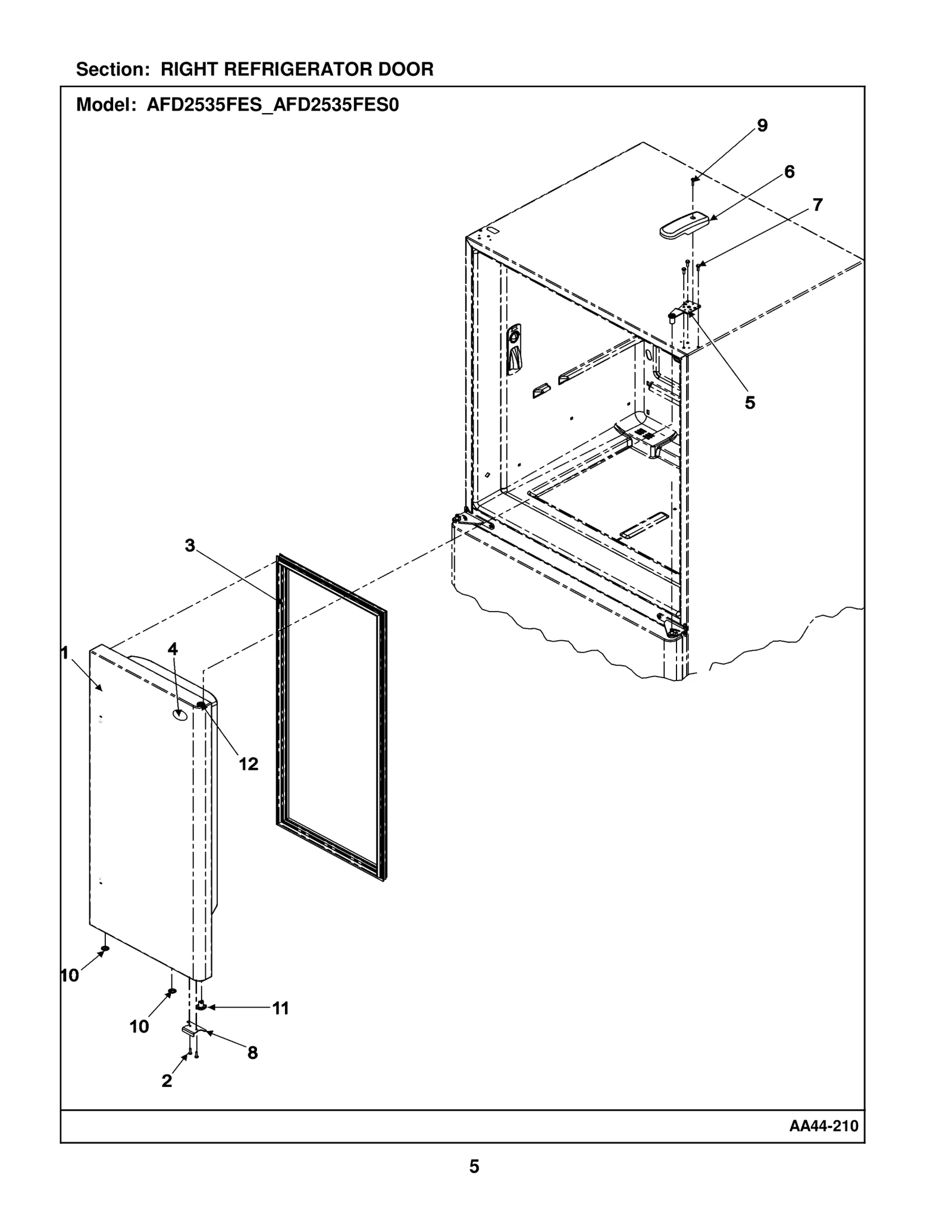 RIGHT REFRIGERATOR DOOR