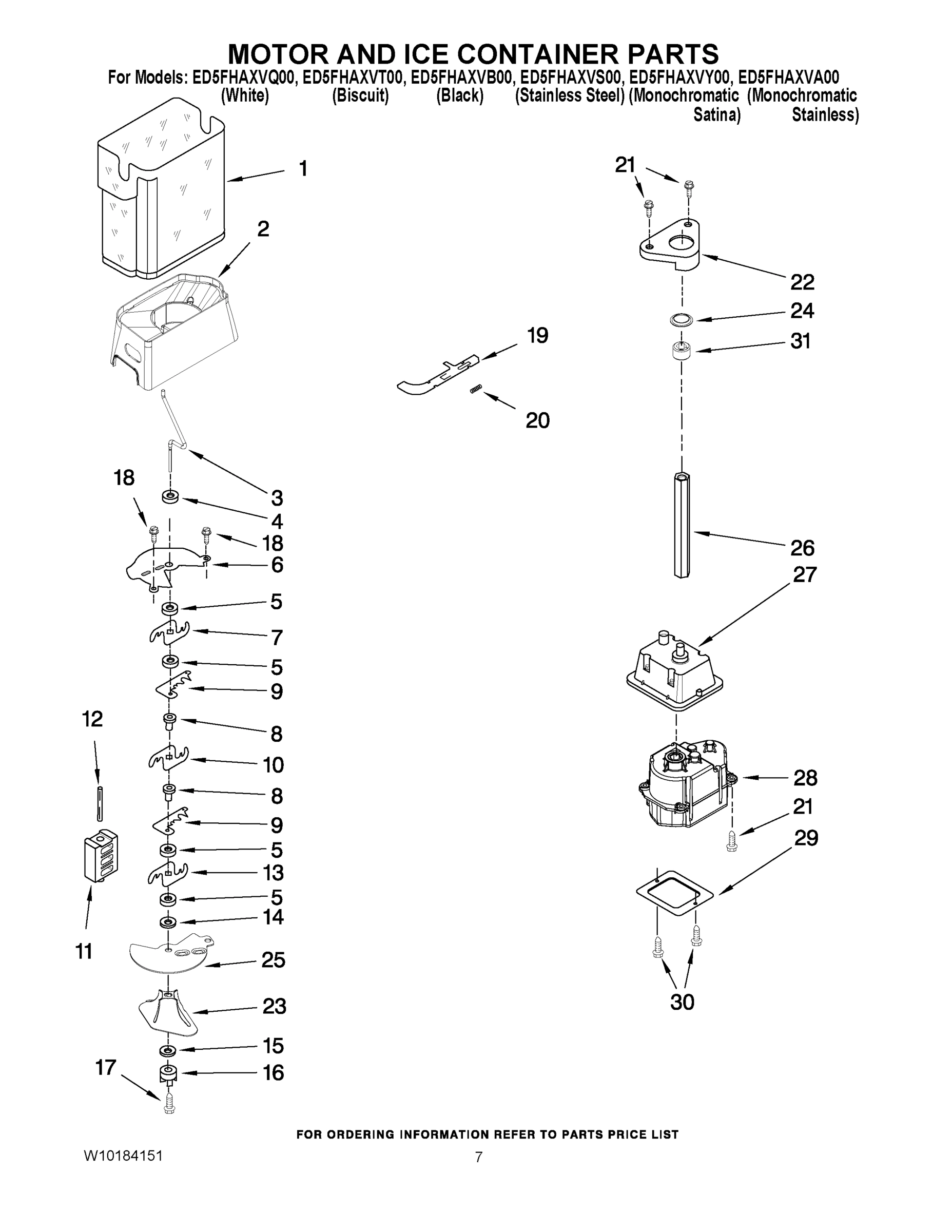05 - MOTOR AND ICE CONTAINER PARTS