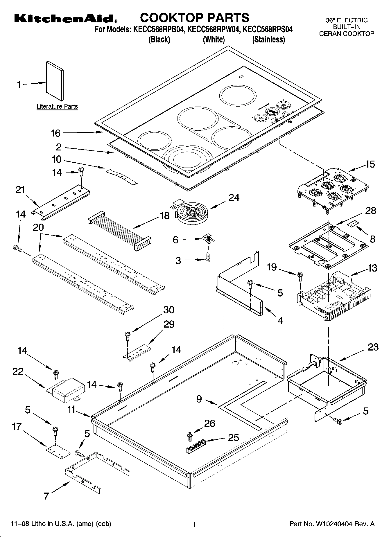 01 - COOKTOP PARTS, OPTIONAL PARTS