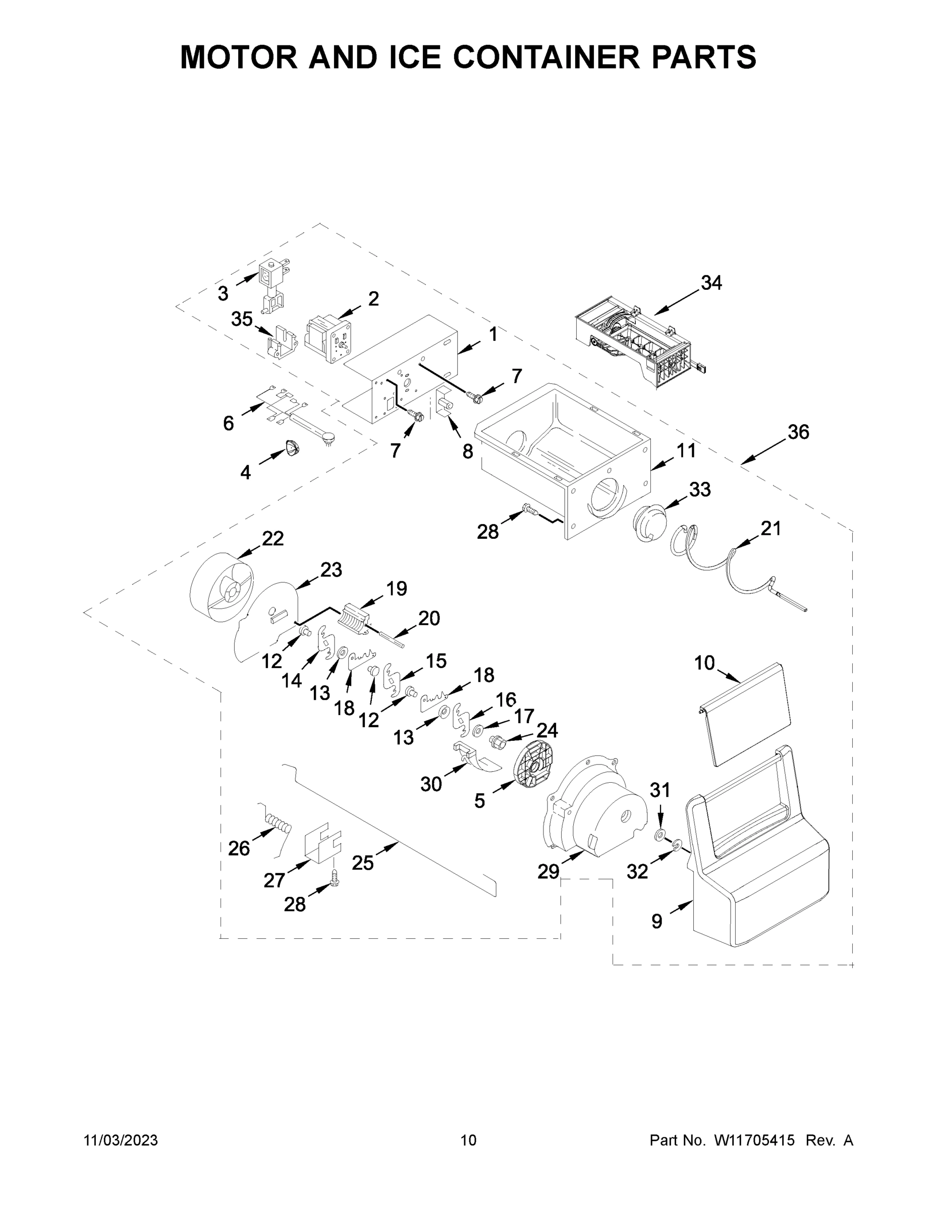 06 - MOTOR AND ICE CONTAINER PARTS