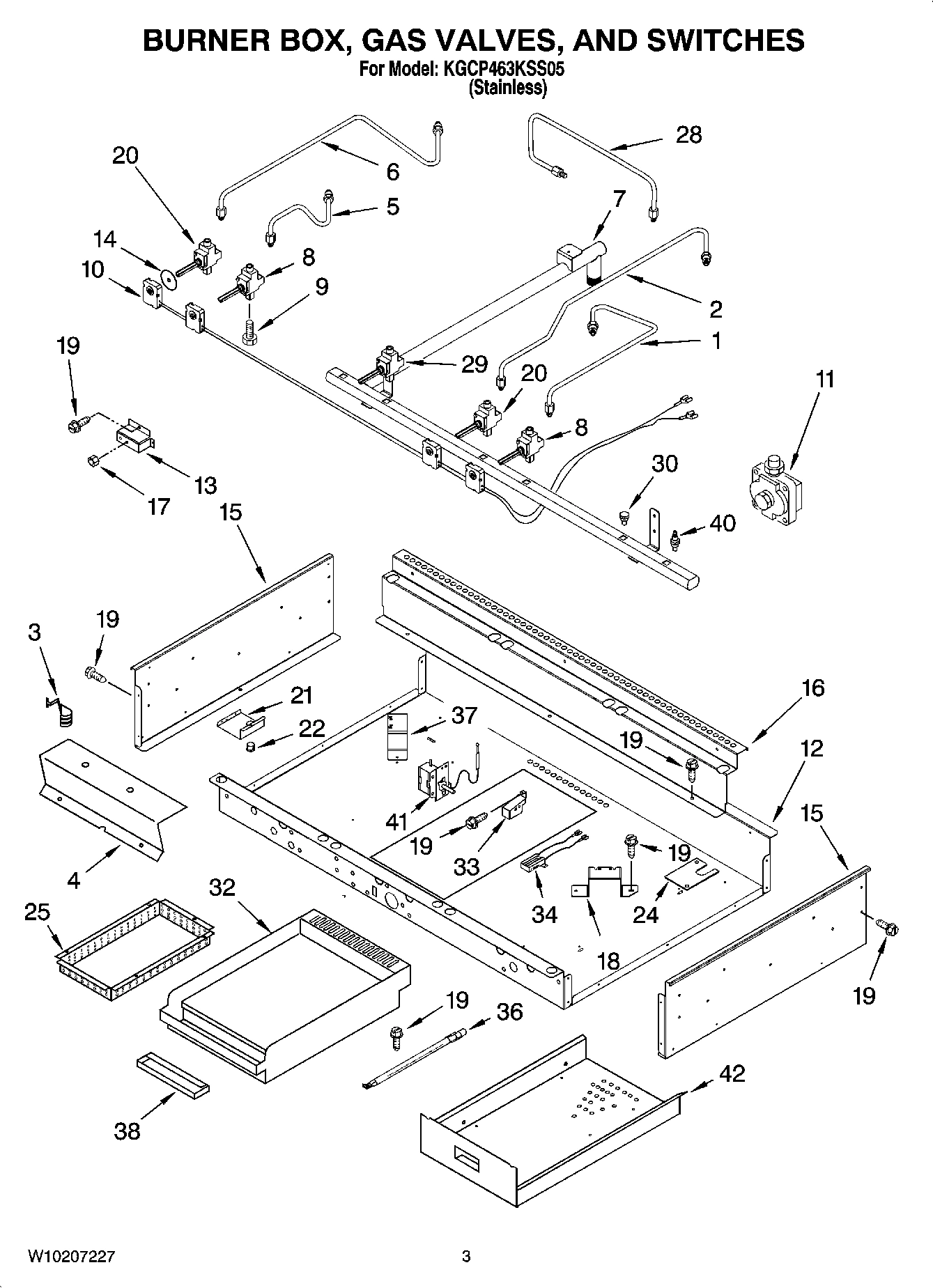 02 - BURNER BOX, GAS VALVES, AND SWITCHES, OPTIONAL PARTS