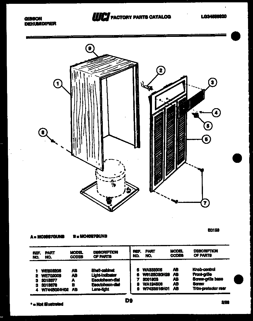 02 - CABINET AND CONTROL PARTS
