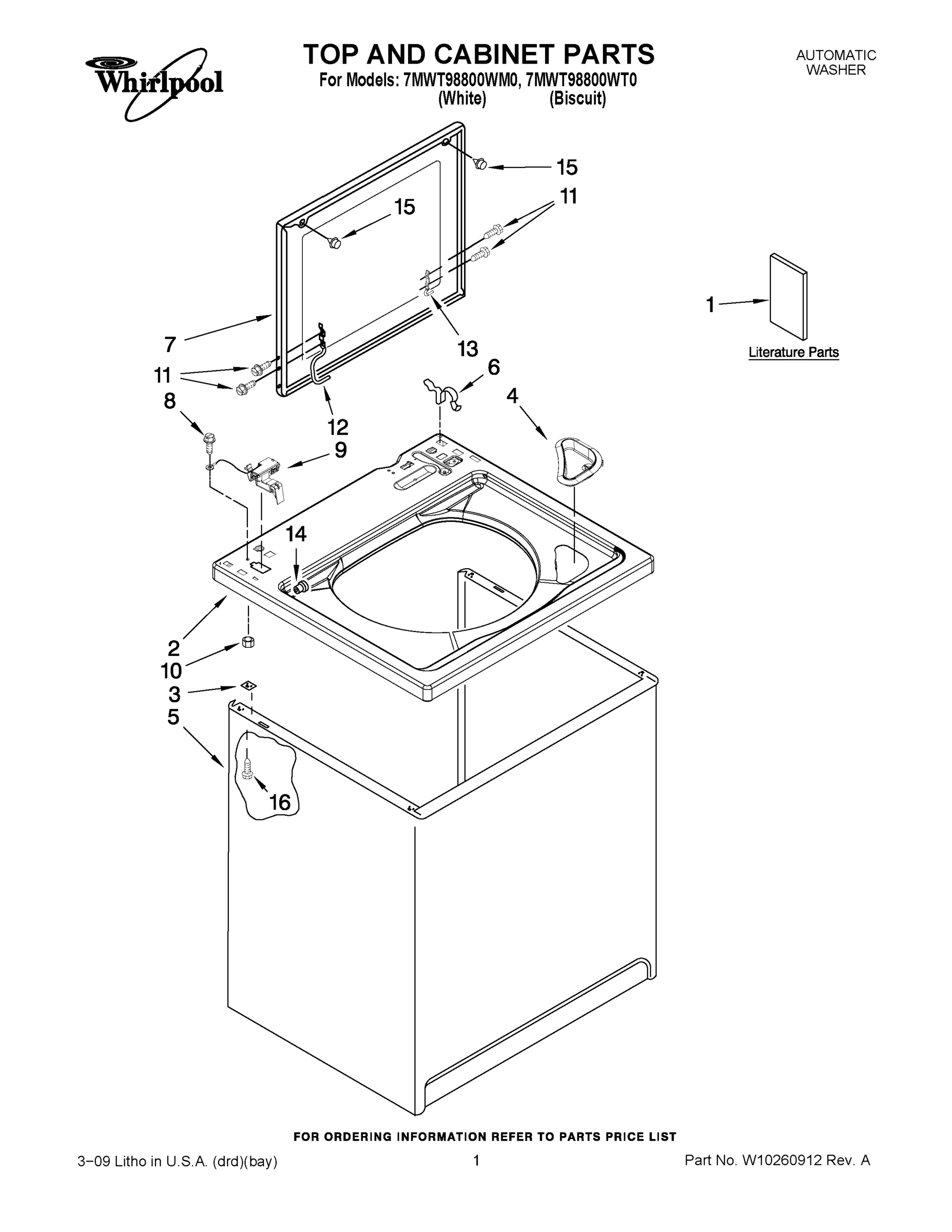 01 - TOP AND CABINET PARTS