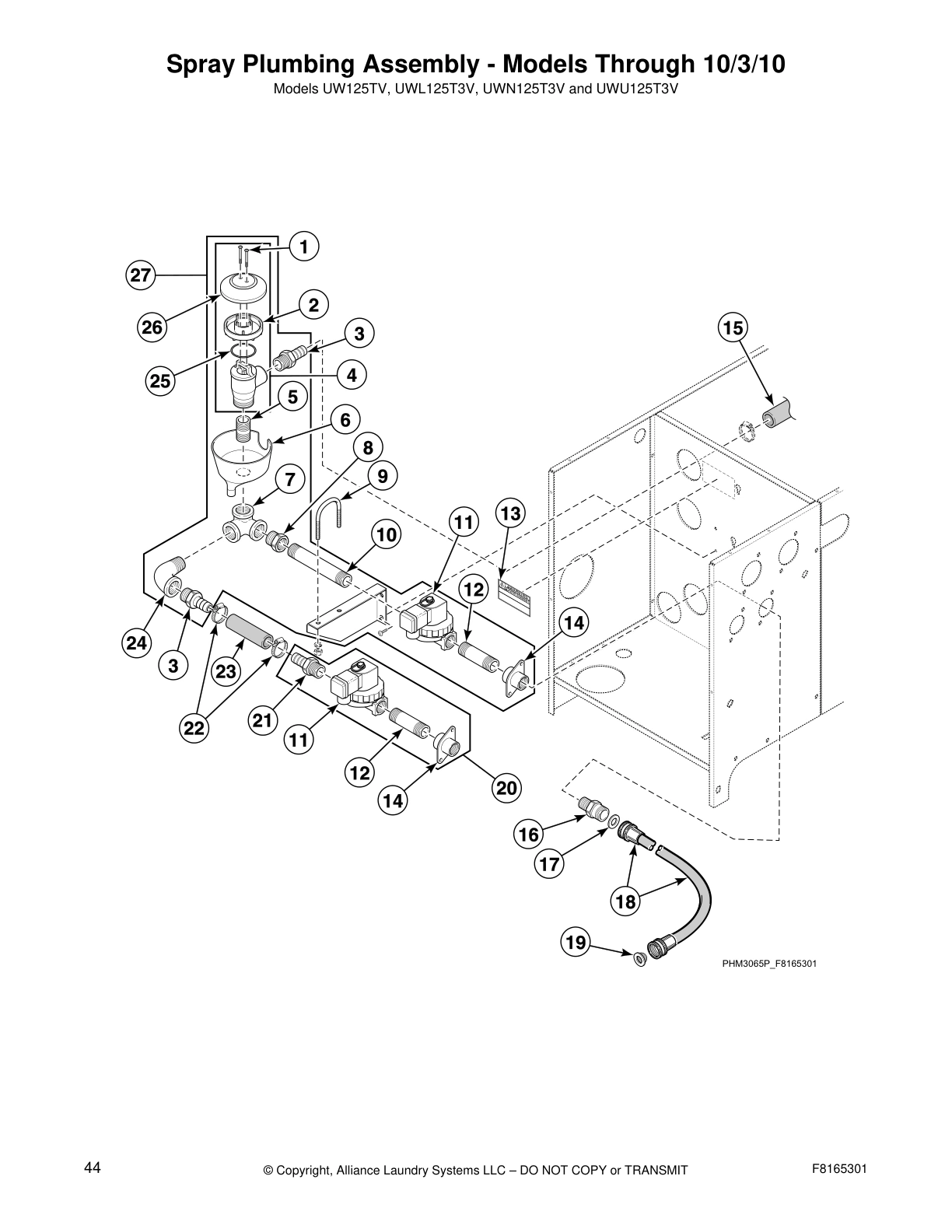 Spray Plumbing Assembly - Models Through 10/3/10