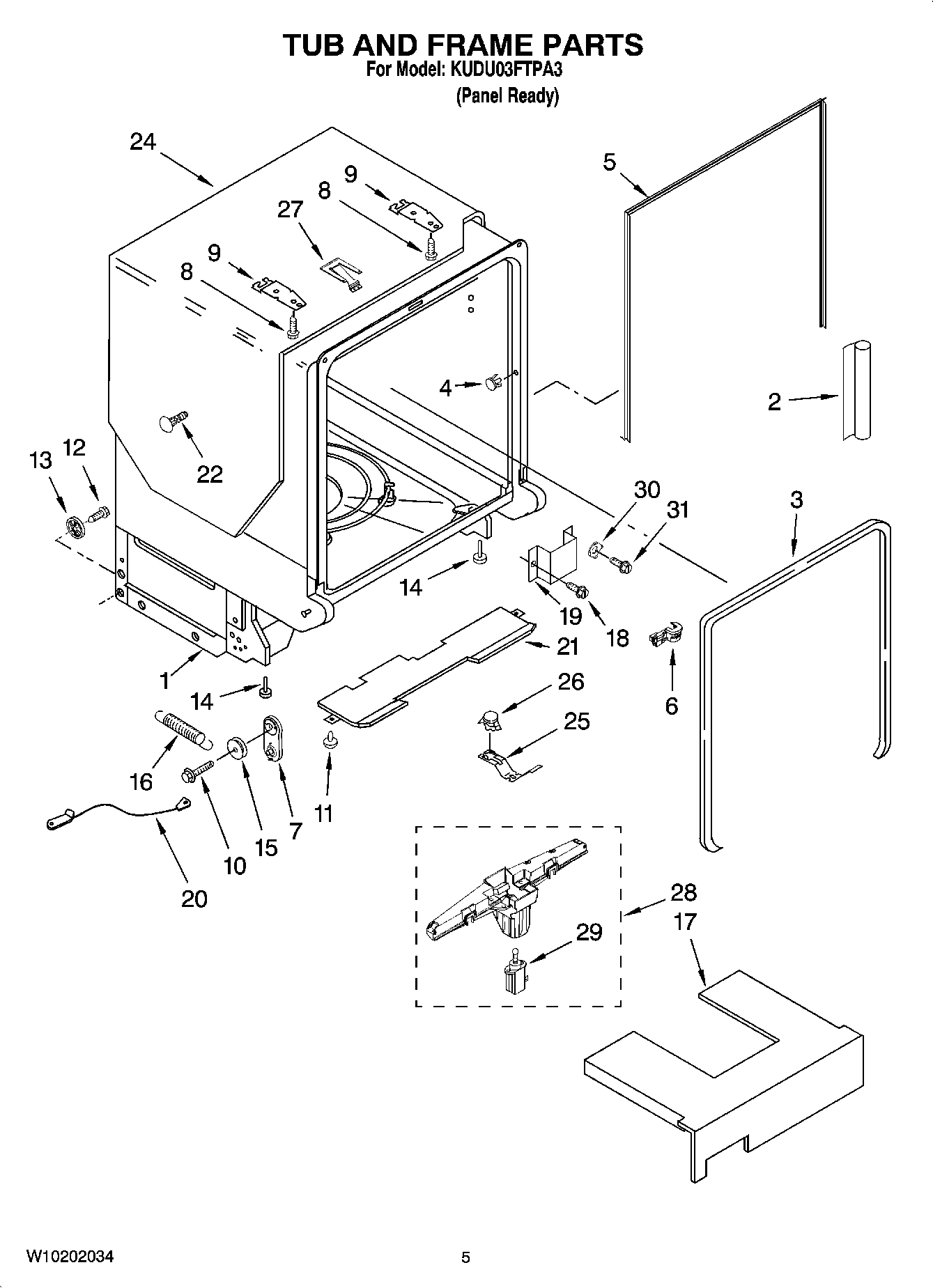 05 - TUB AND FRAME PARTS