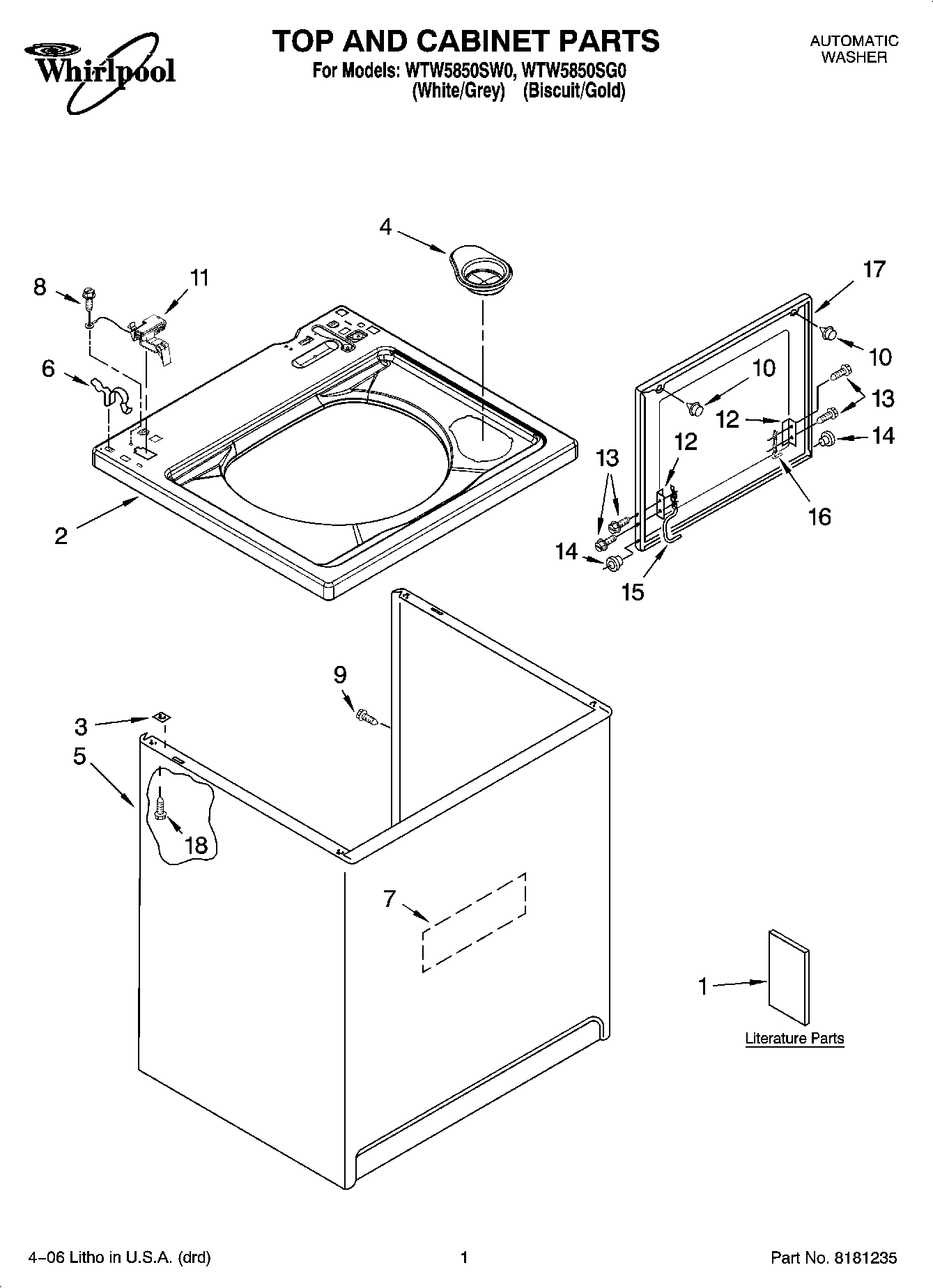 01 - TOP AND CABINET PARTS