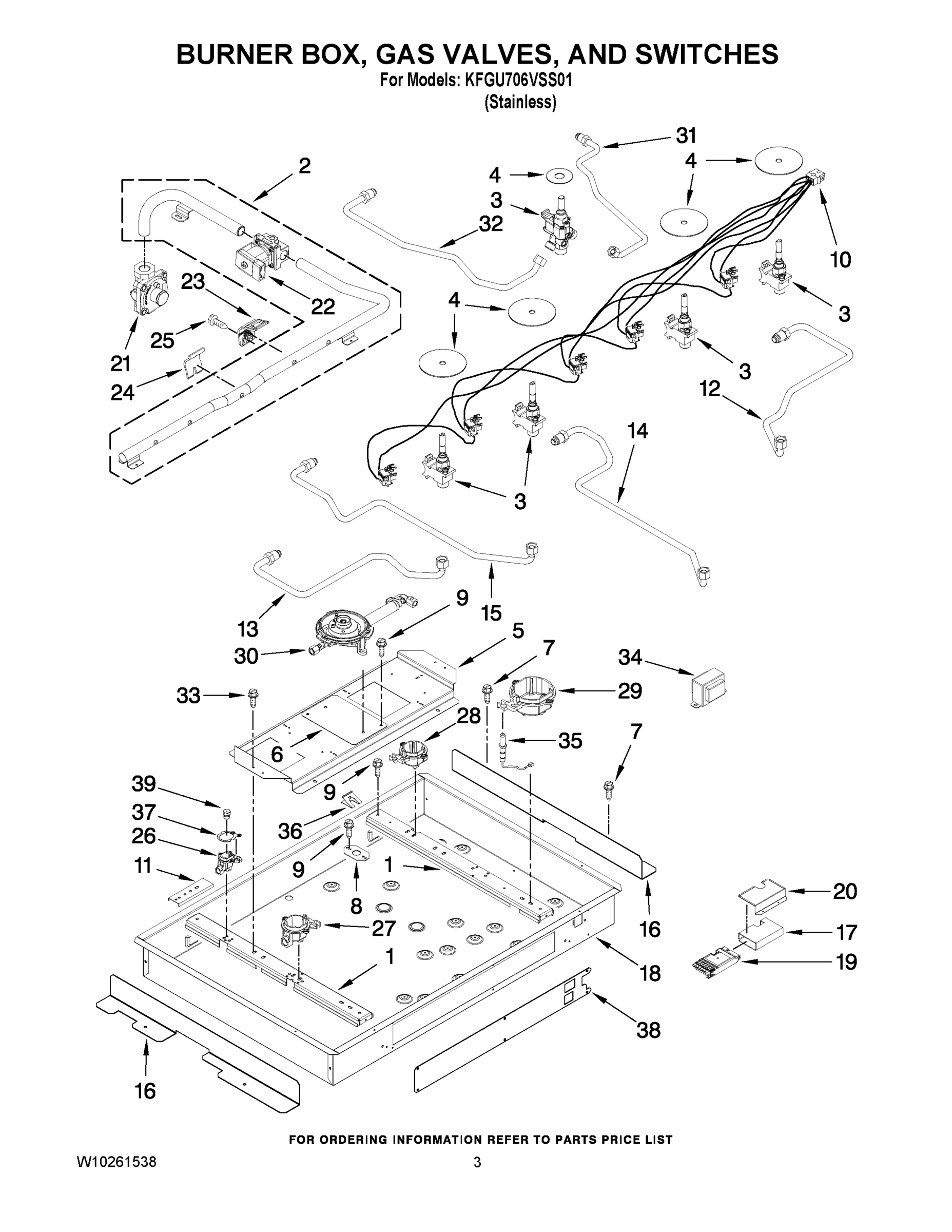 02 - BURNER BOX, GAS VALVES, AND SWITCHES