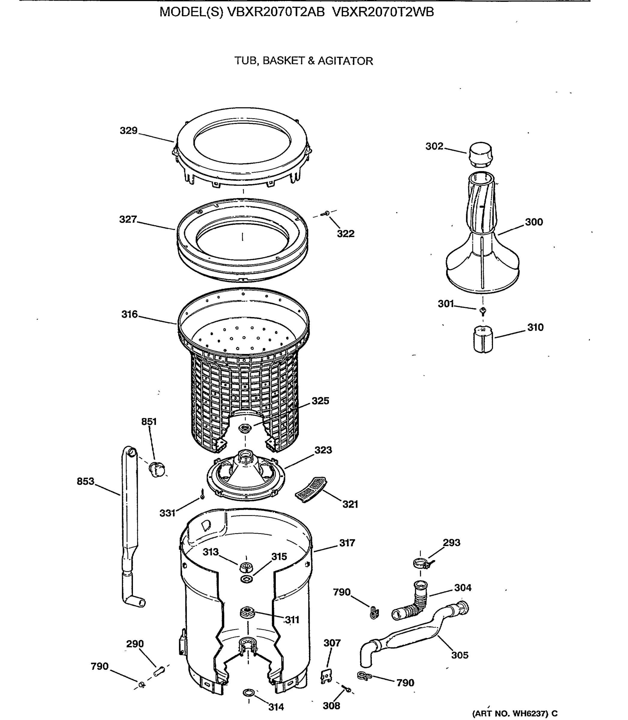 TUB, BASKET & AGITATOR