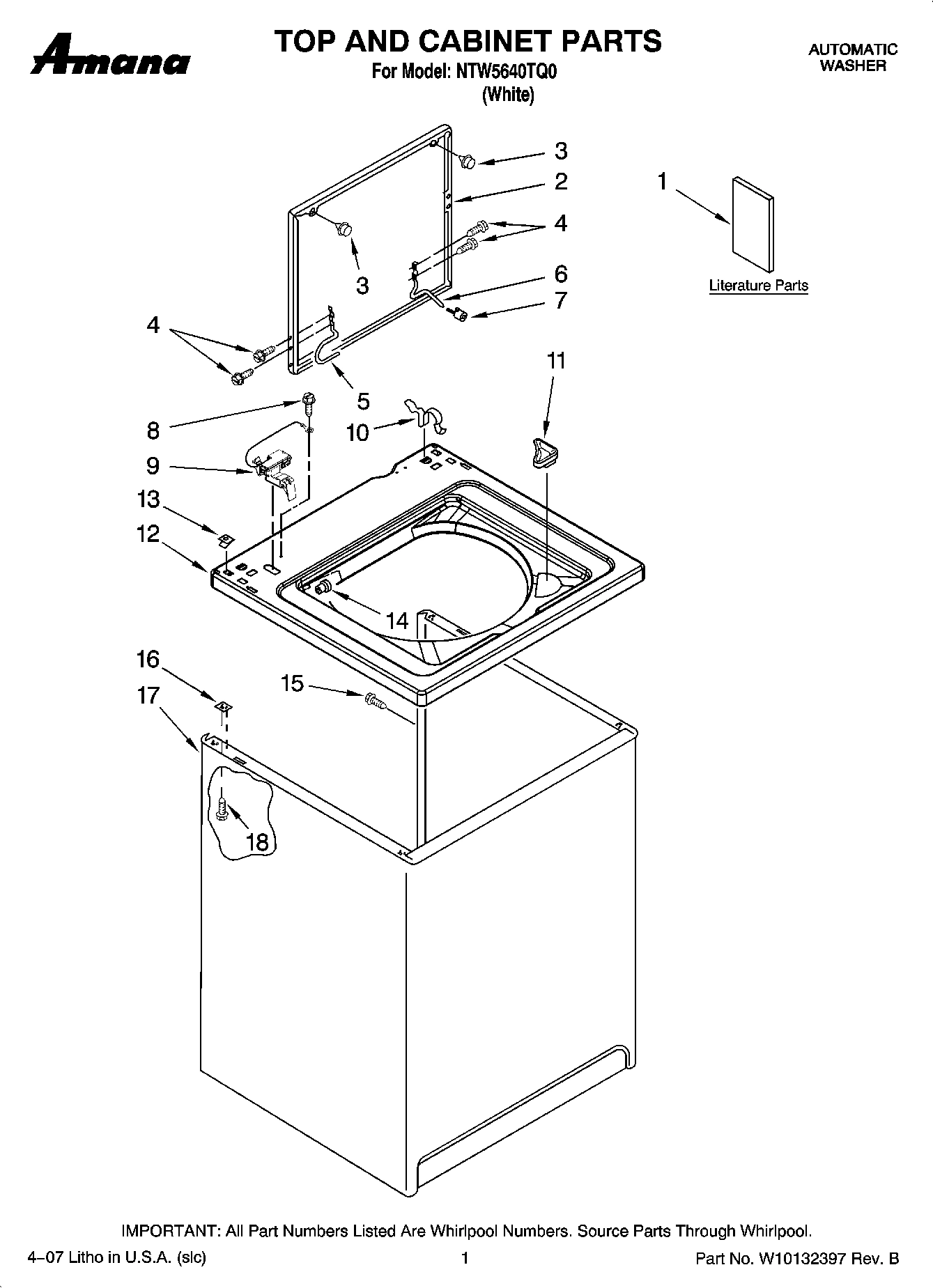 01 - TOP AND CABINET PARTS