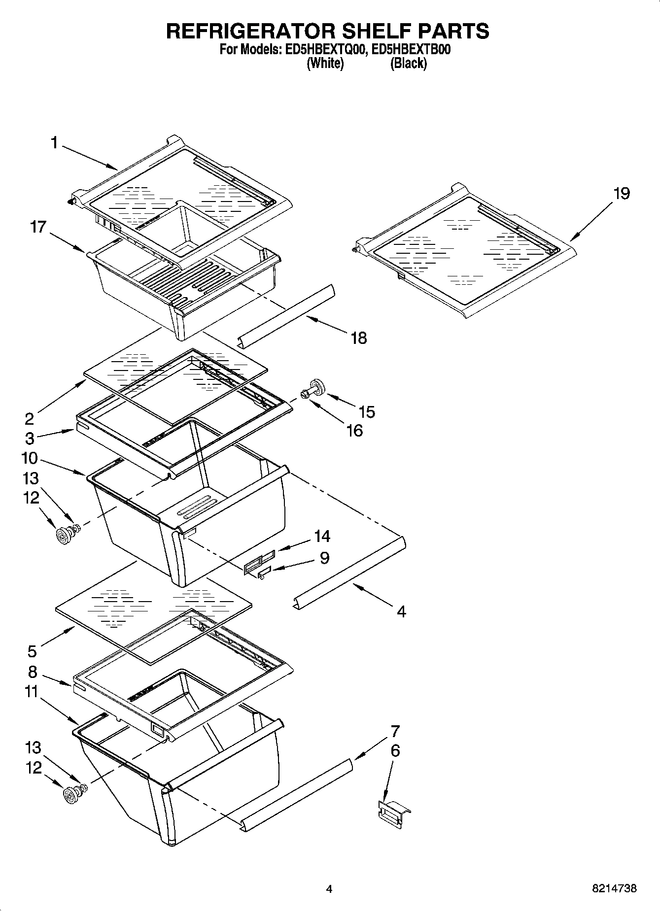 03 - REFRIGERATOR SHELF PARTS