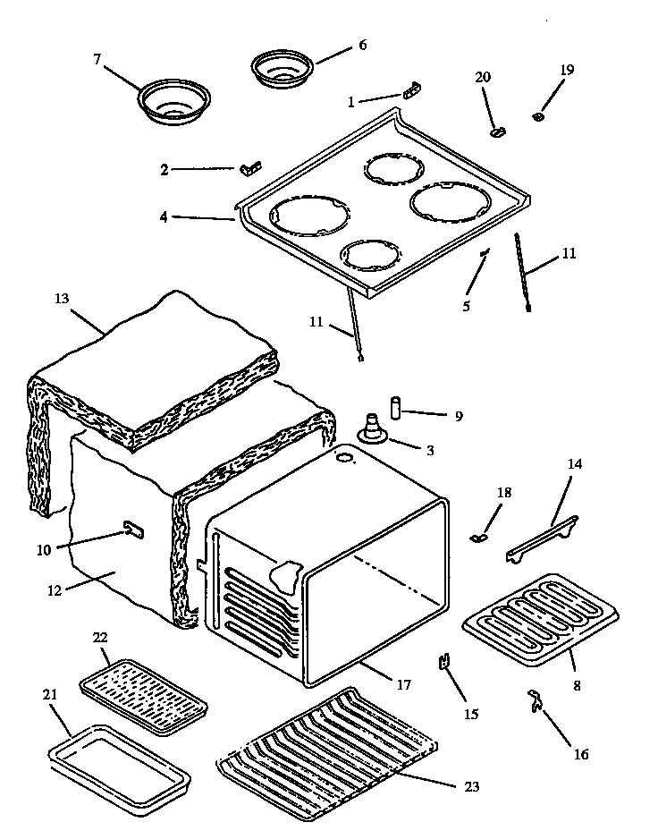 05 - MAIN TOP AND OVEN ASSY