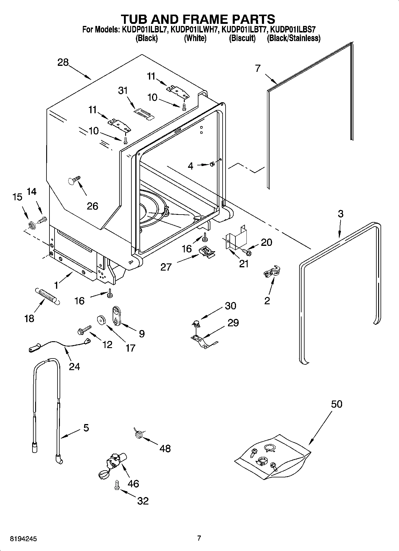 07 - TUB AND FRAME PARTS