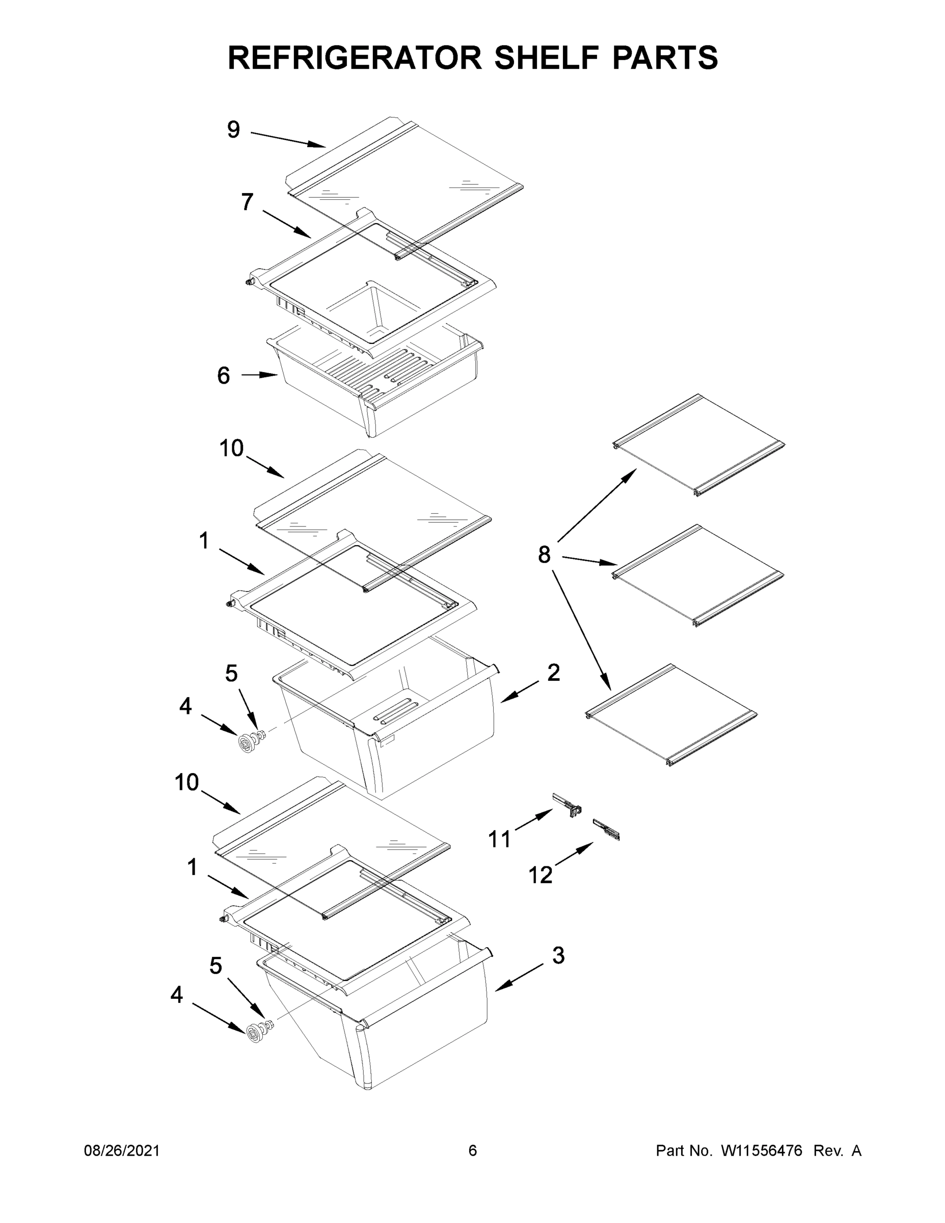 04 - REFRIGERATOR SHELF PARTS
