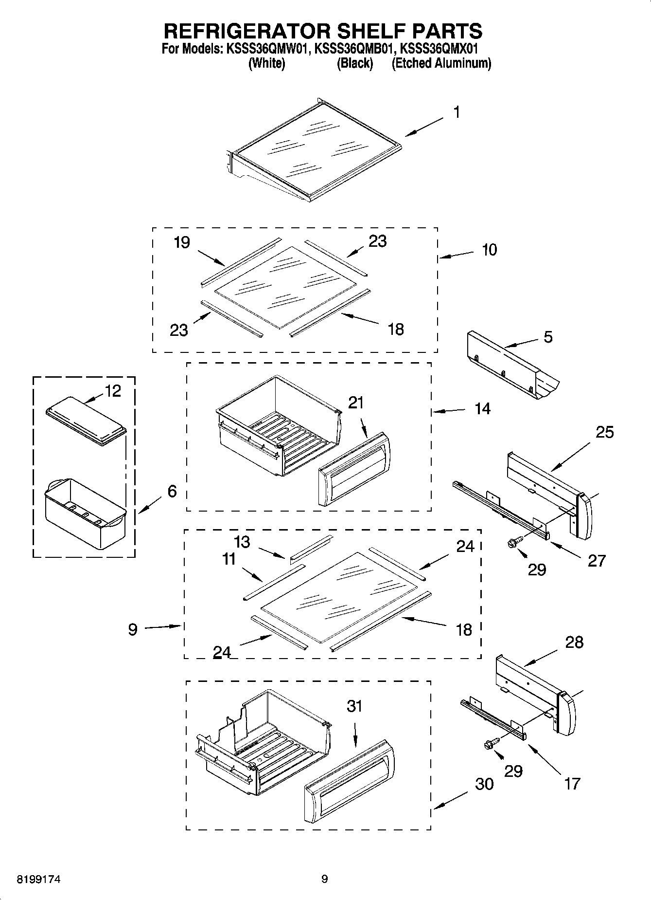 07 - REFRIGERATOR SHELF PARTS